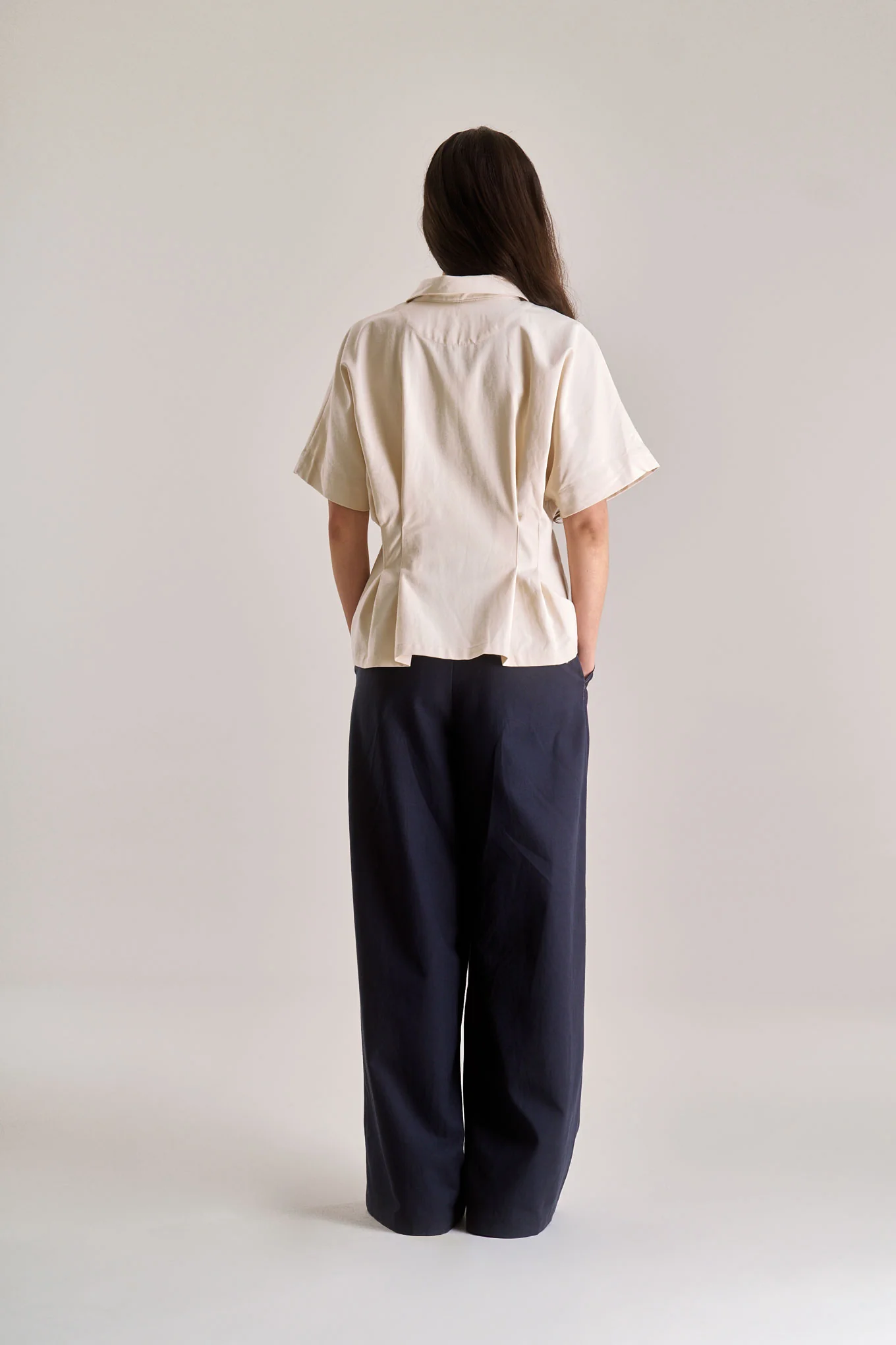 AMALIE Cotton Tencel Top - Cream - Image 3