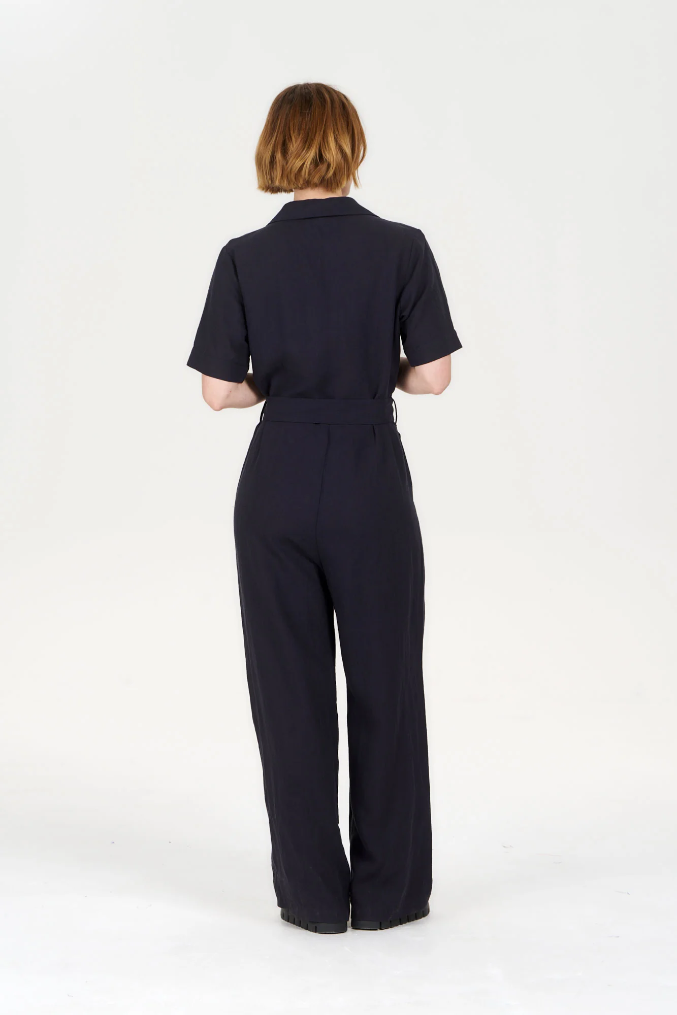 AMARIE Tencel Linen Jumpsuit - Navy - Image 3
