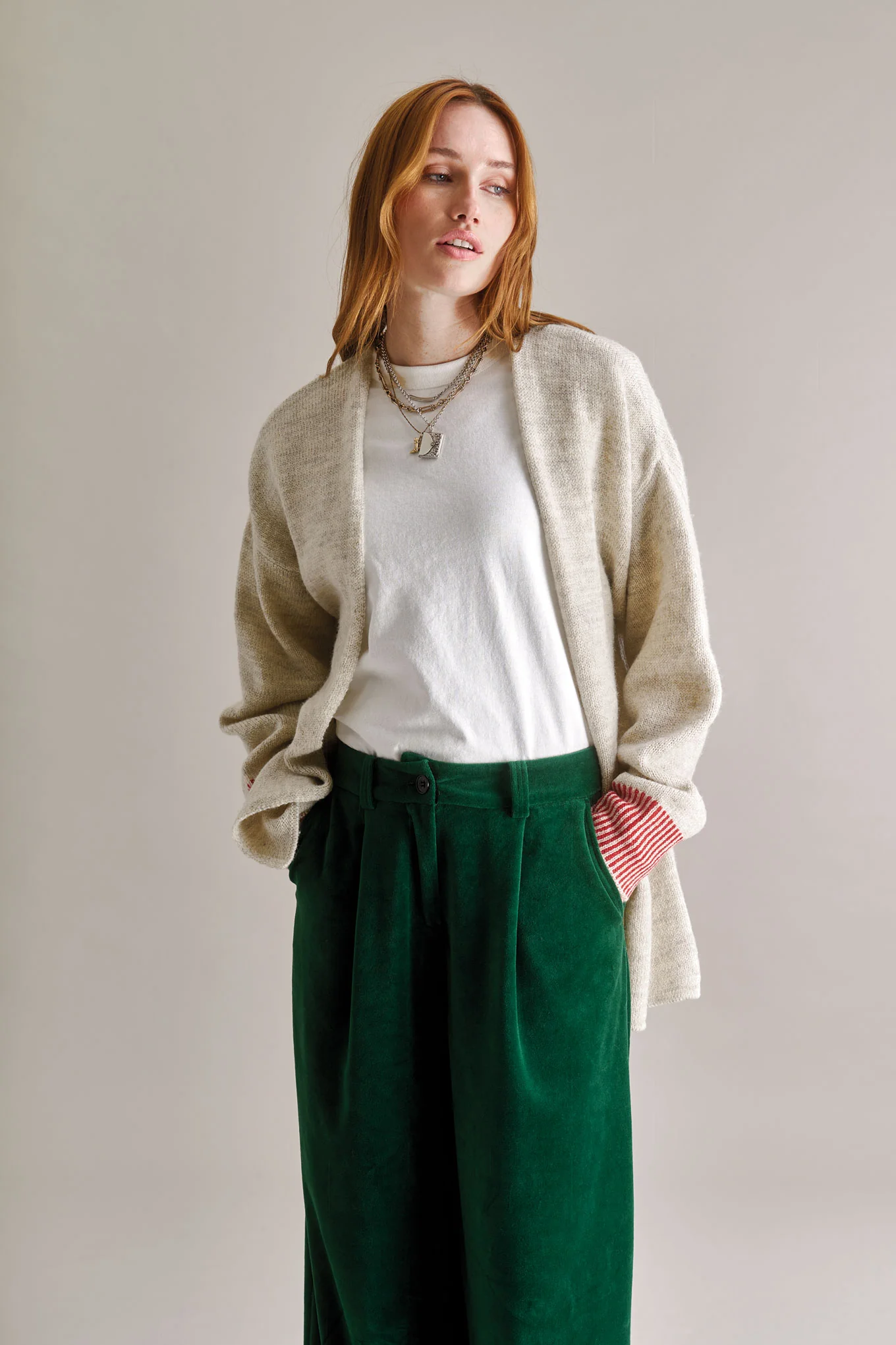 AMELIA Lambswool Cardigan - Natural - Image 2