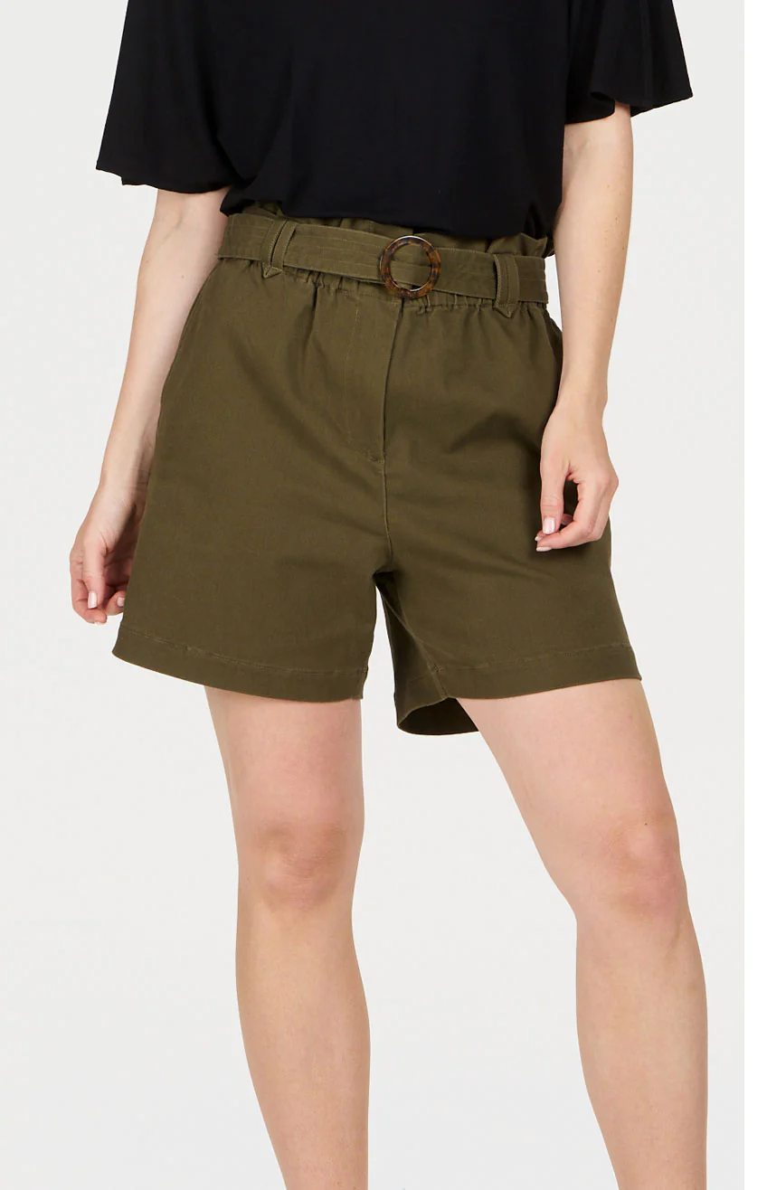 AMELIA Organic Cotton Short - Khaki - Image 4