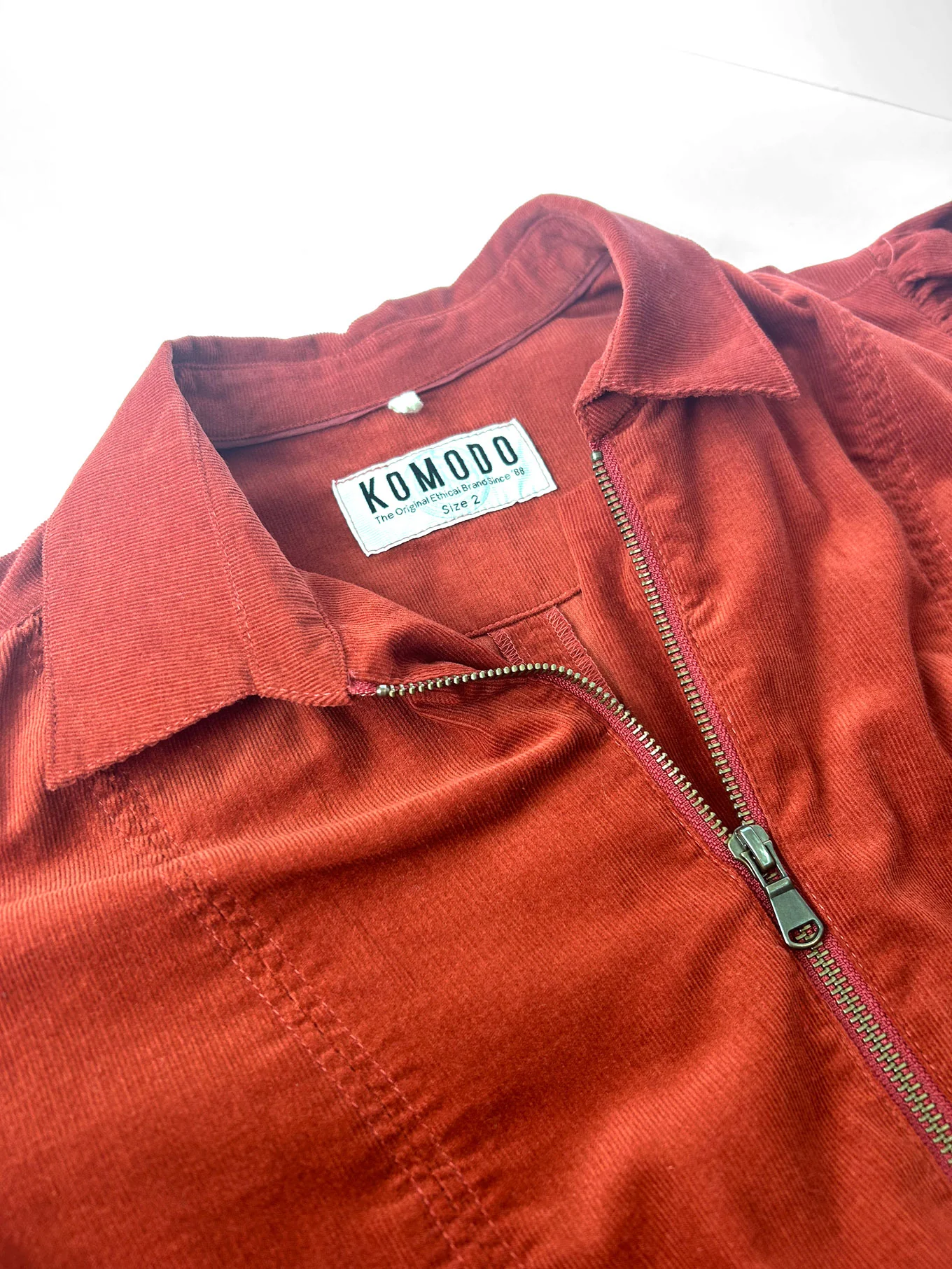 AMRITA Organic Cotton Corduroy Jumpsuit - Terracotta - Image 4