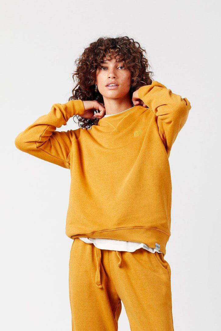 ANTON Women's - Organic Cotton Crew Mustard - Image 3