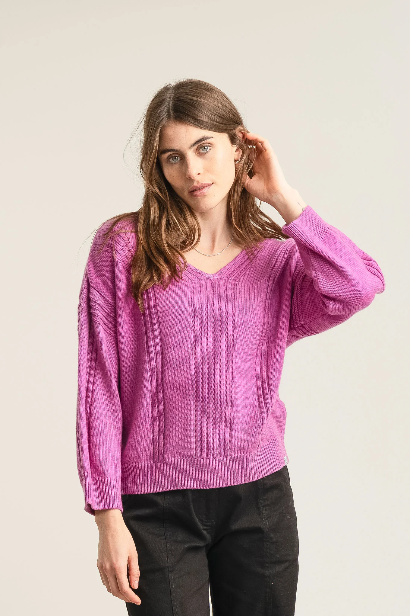 ANYA Merino Wool Jumper - Fuchsia Pink