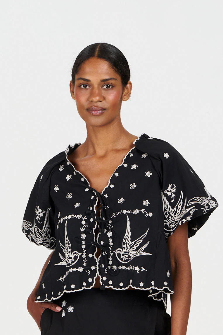 BEATRIX Organic Cotton Top - Black - Image 2