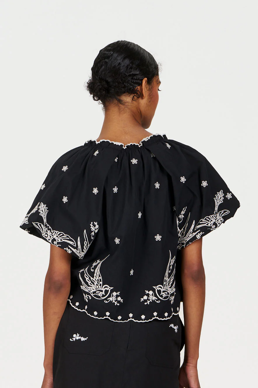 BEATRIX Organic Cotton Top - Black - Image 3
