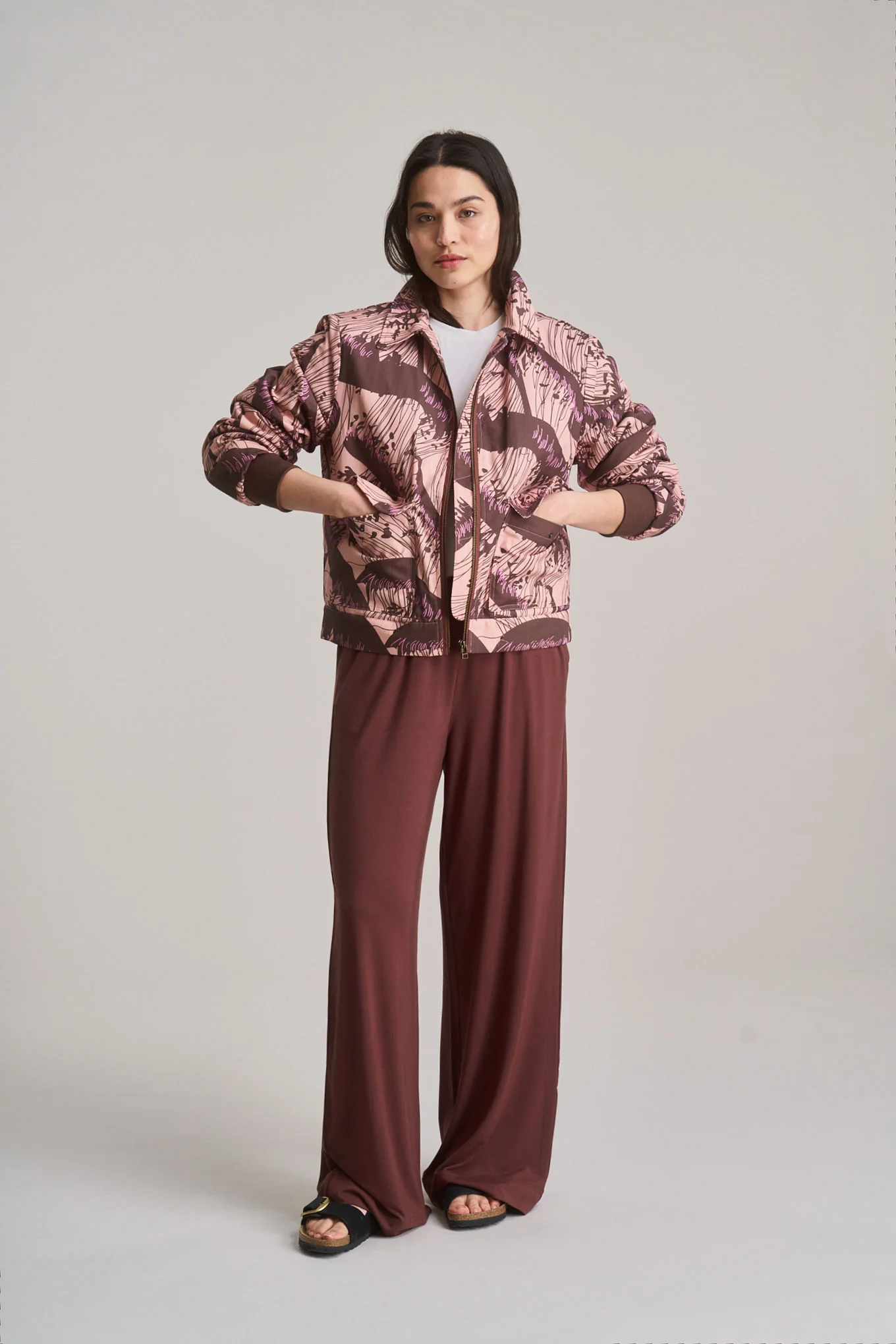 BINITA - Modal Jersey Trouser - Chocolate
