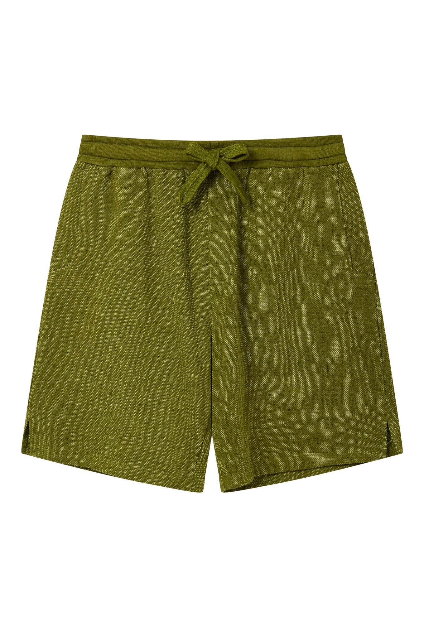 CALUM - Organic cotton shorts - Green melange - Image 2