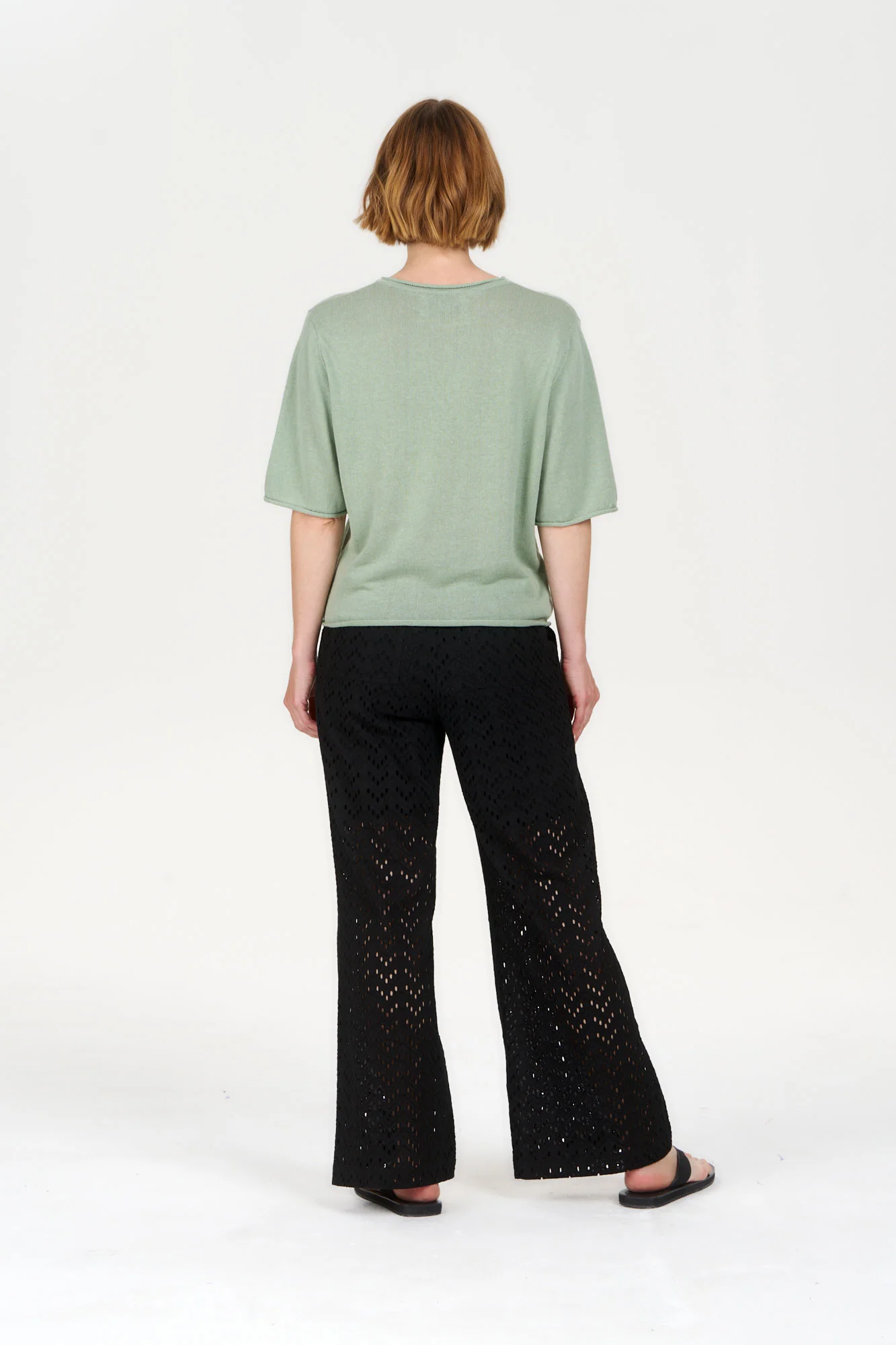 CAMILLE Organic Ramie Cotton Tee - Sage - Image 4