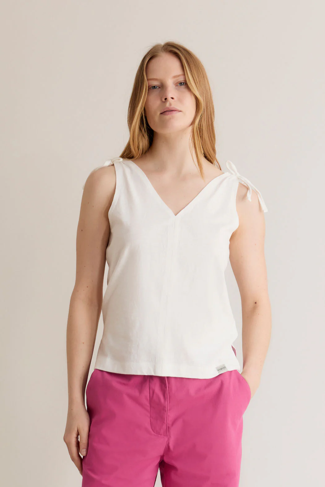 CELIA - Organic Cotton Vest Off White - Image 3