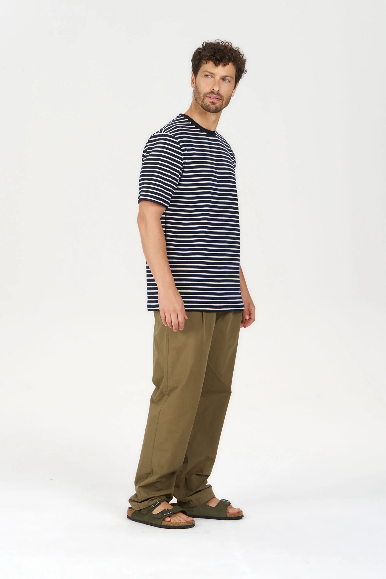 CLAUDE Organic Cotton Tee - Navy Stripe - Image 2