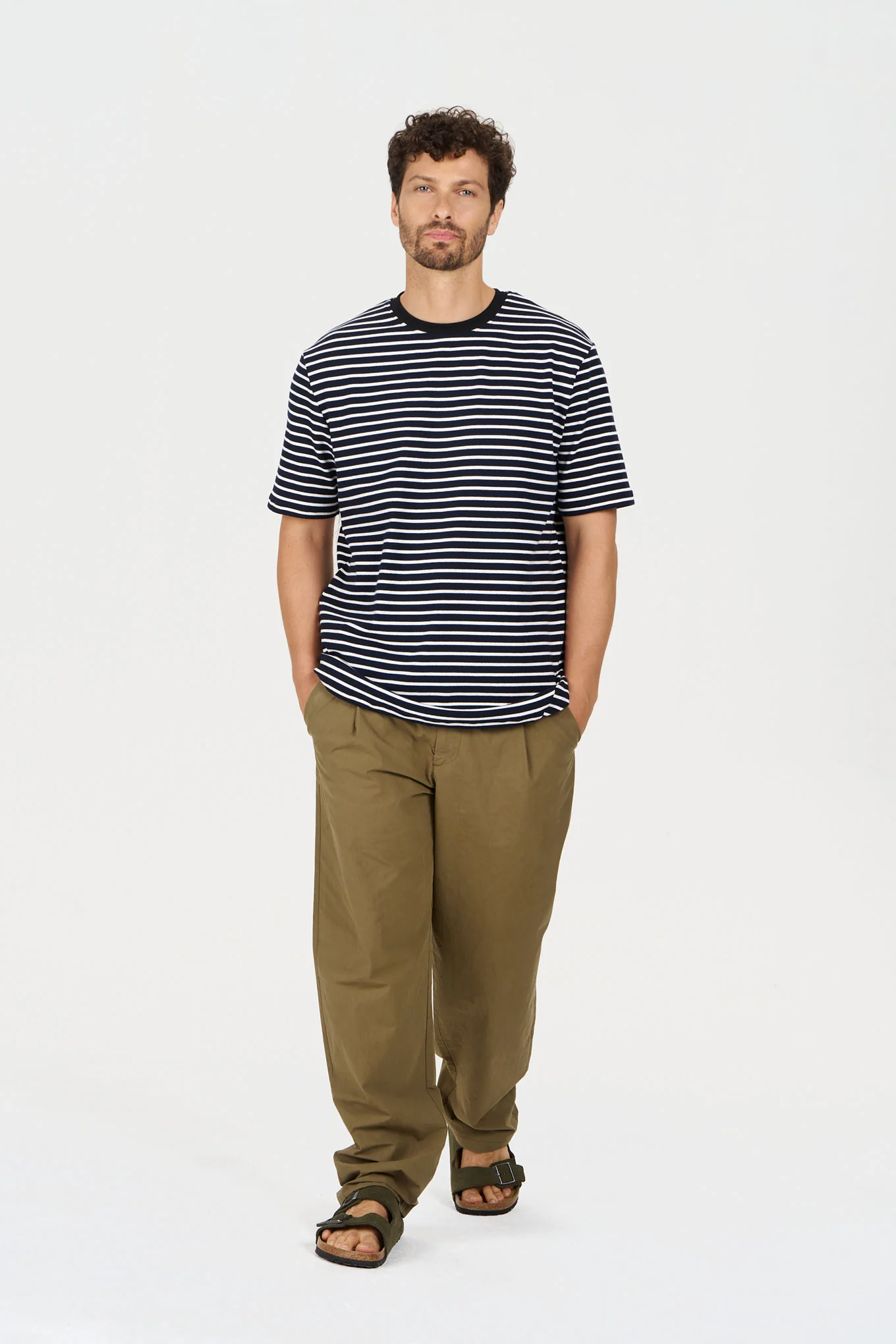 CLAUDE Organic Cotton Tee - Navy Stripe - Image 4
