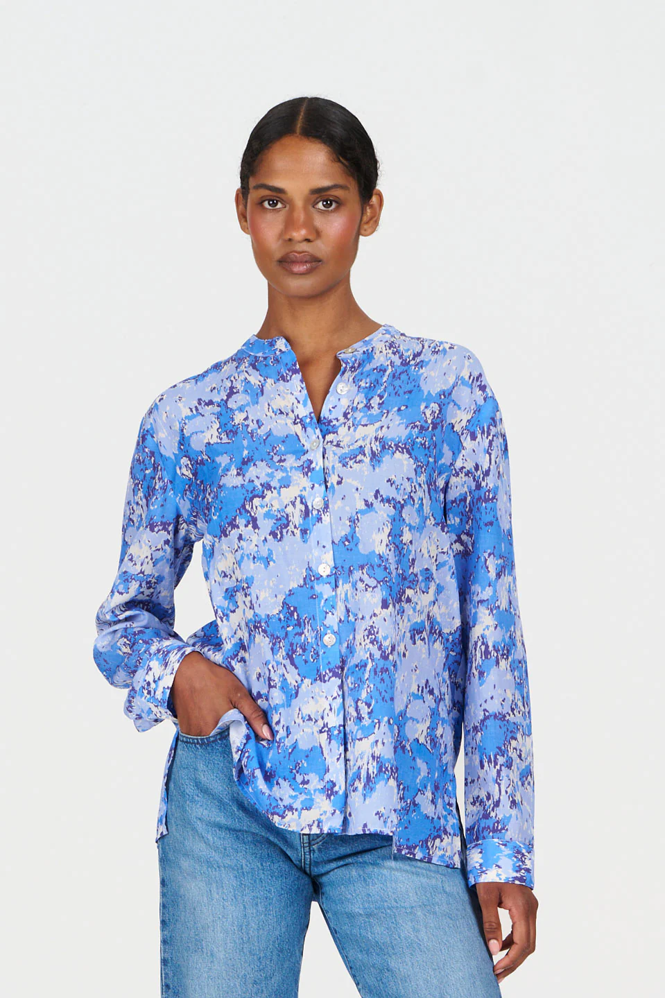 CORBY Tencel Linen Shirt - Acid Blue