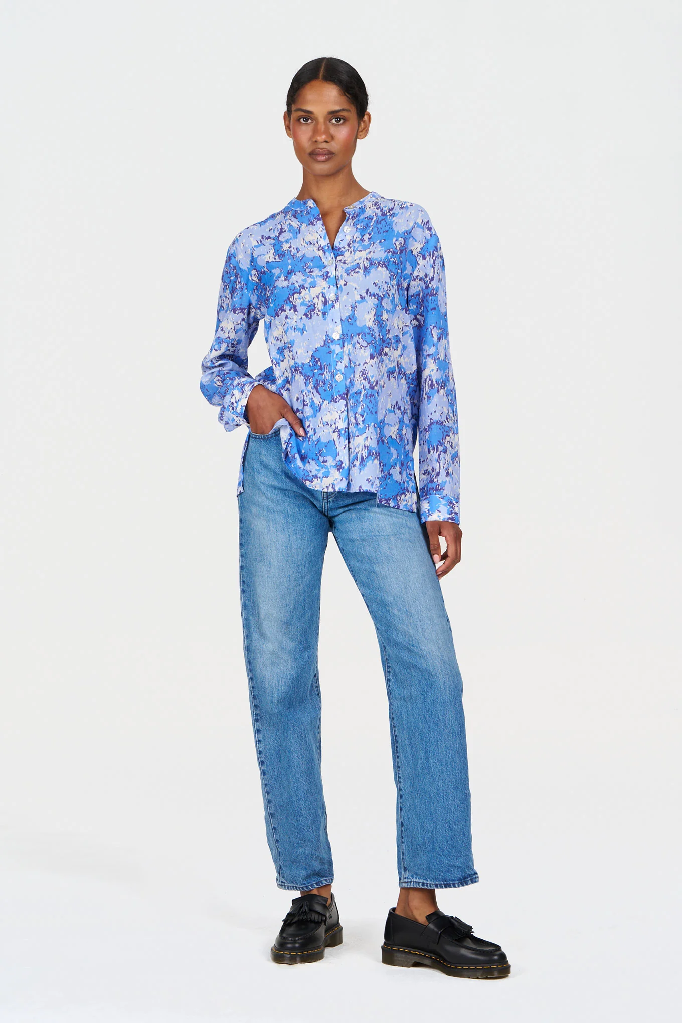 CORBY Tencel Linen Shirt - Acid Blue - Image 2