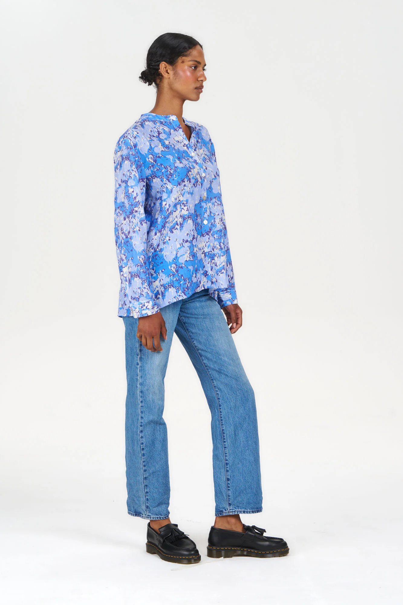 CORBY Tencel Linen Shirt - Acid Blue - Image 3