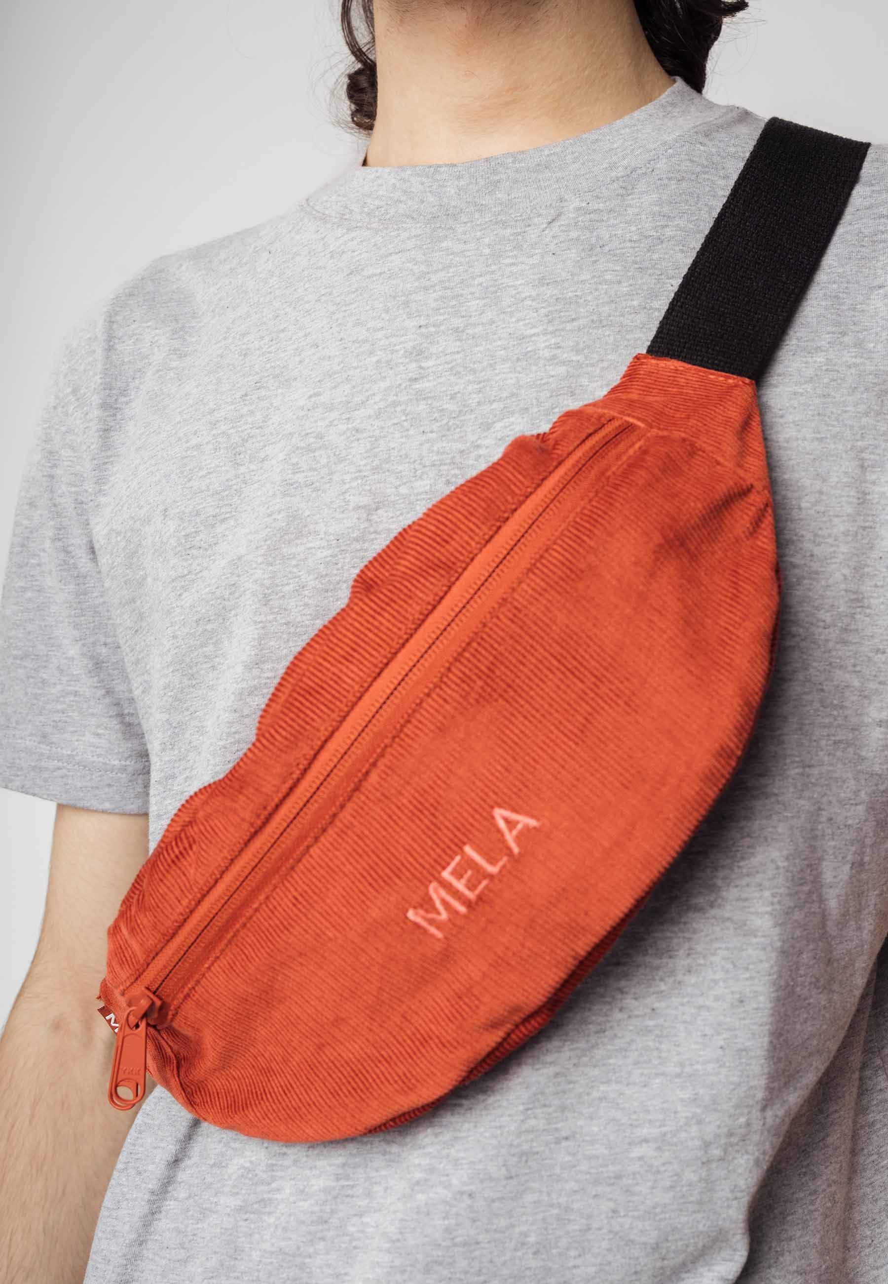 BHAVIN Corduroy Hip Bag by MELA - Brick - Image 4