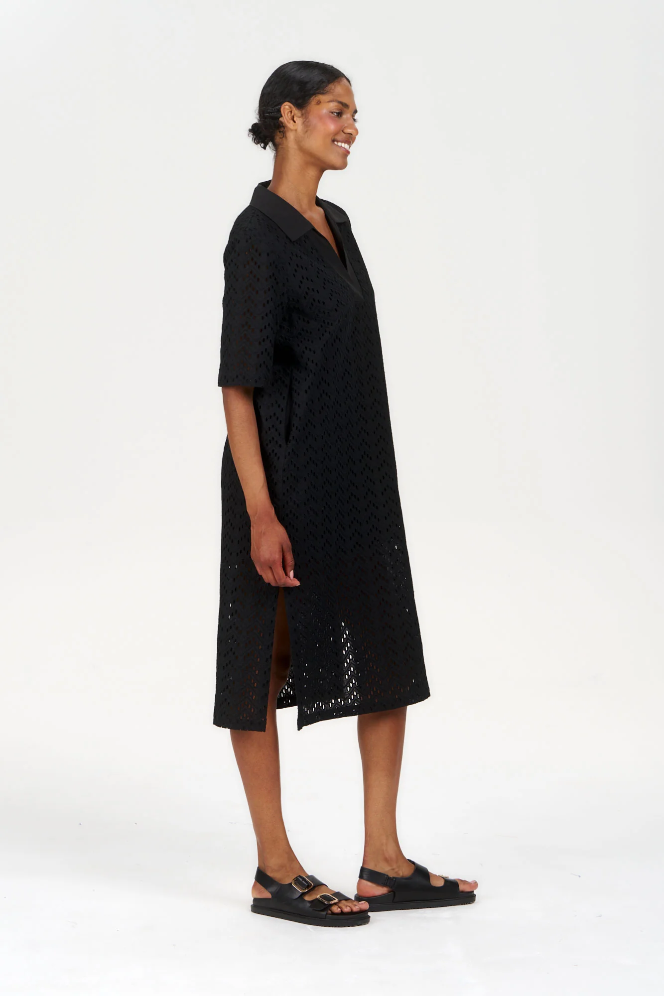 DELILAH Organic Cotton Dress - Black - Image 2