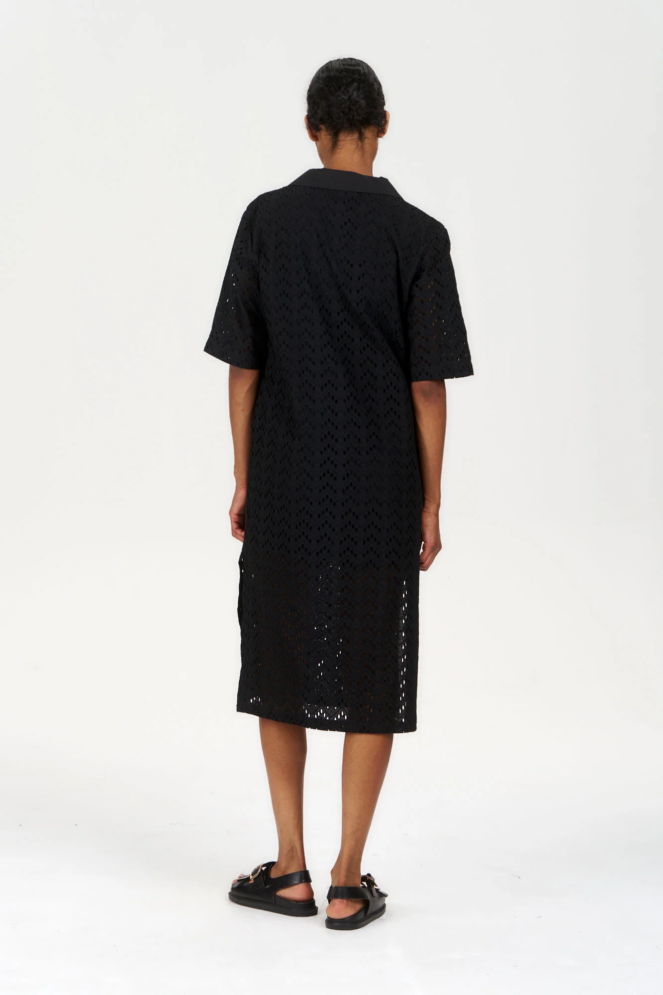 DELILAH Organic Cotton Dress - Black - Image 3