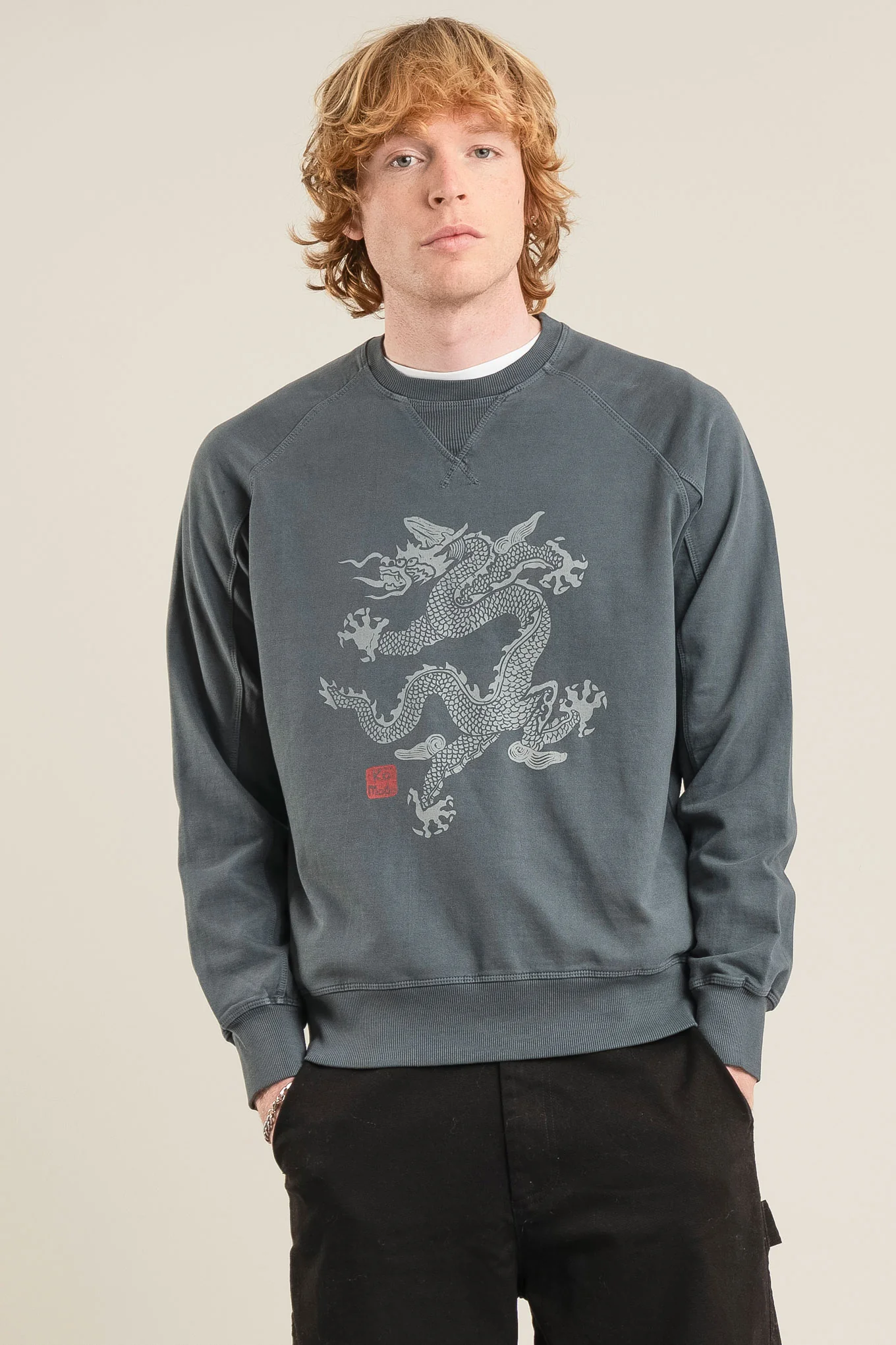 DRAGON Organic Cotton Sweat - Washed Black