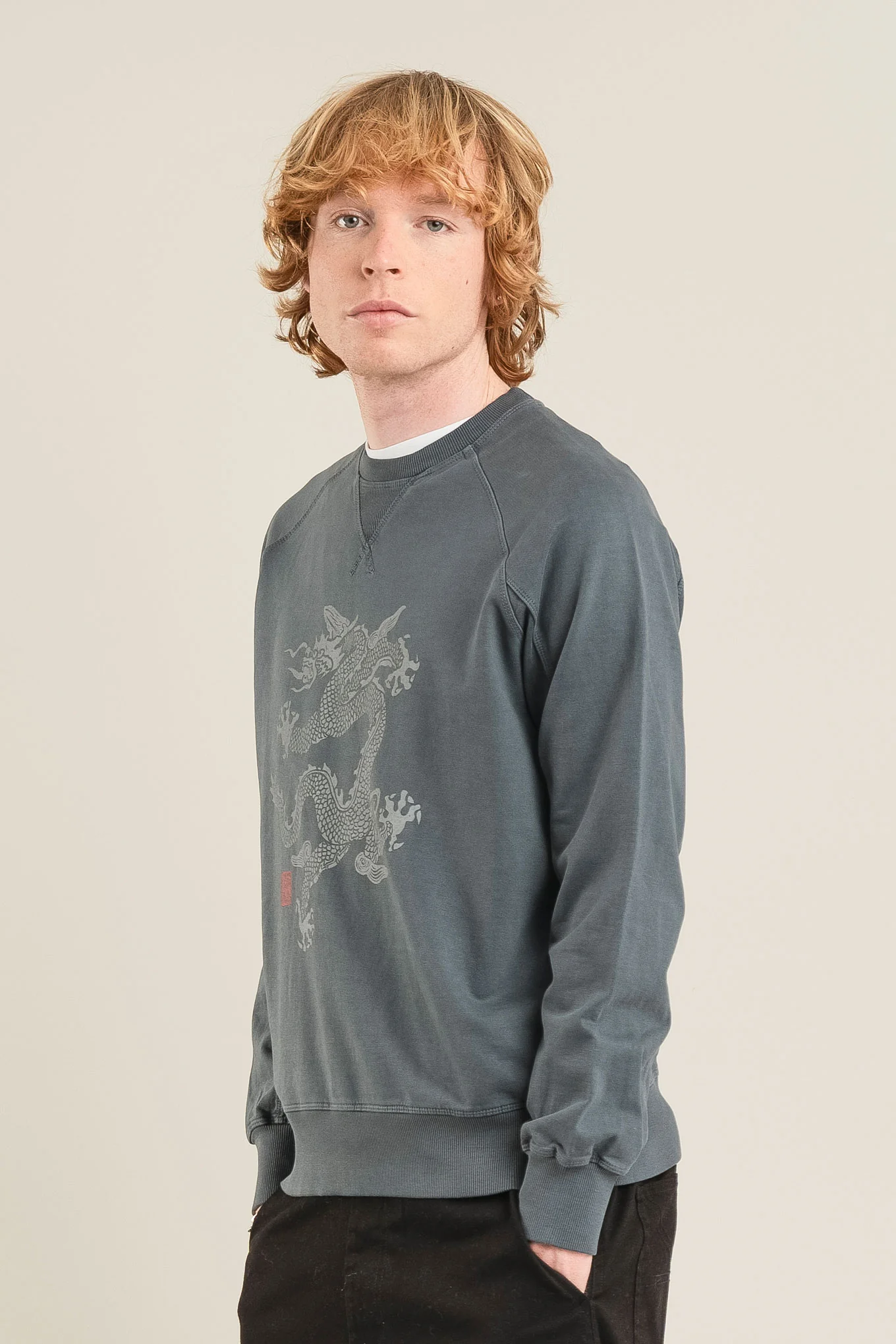 DRAGON Organic Cotton Sweat - Washed Black - Image 3