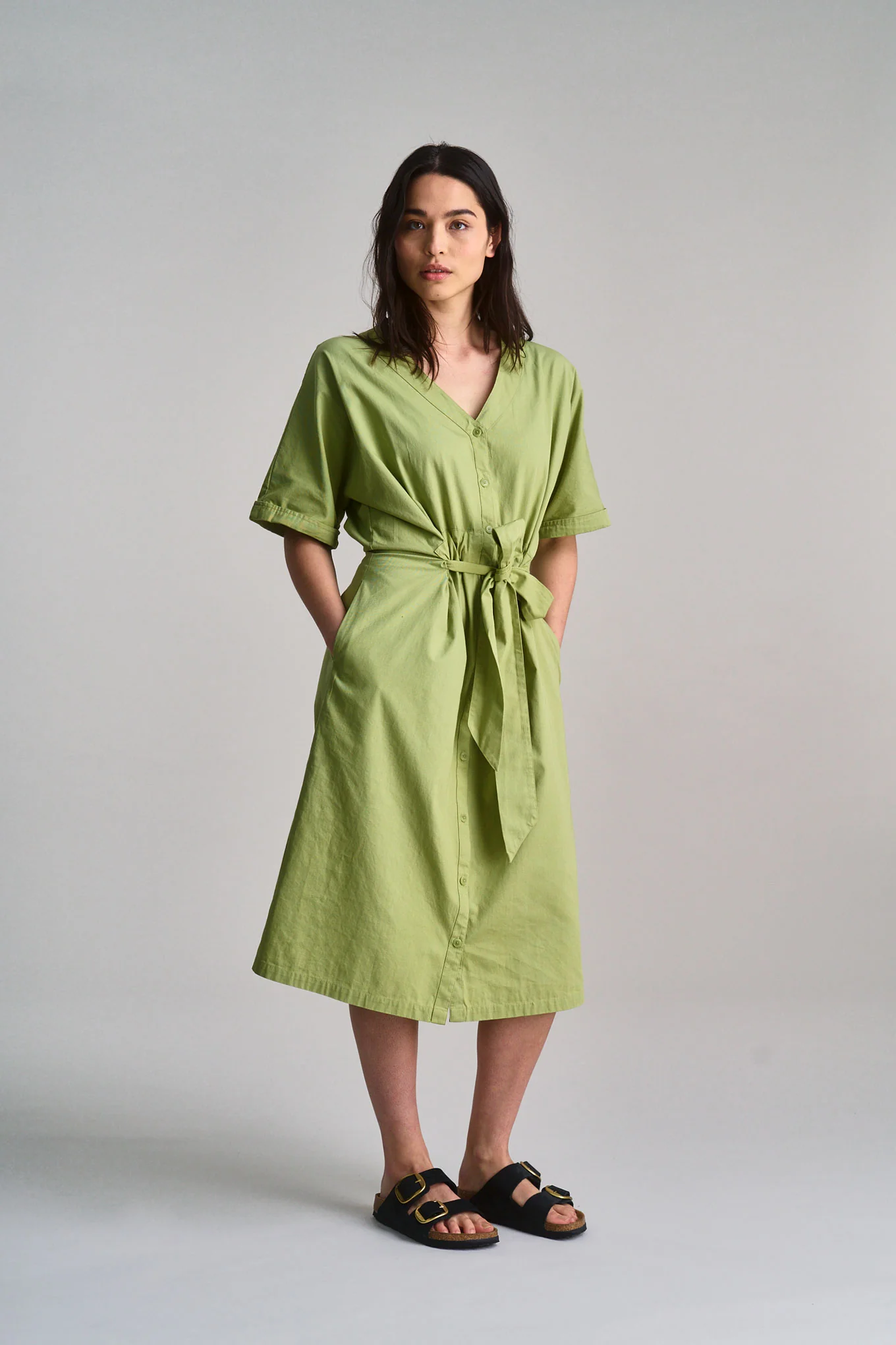 DUSK - Organic Cotton Dress - Sage - Image 3