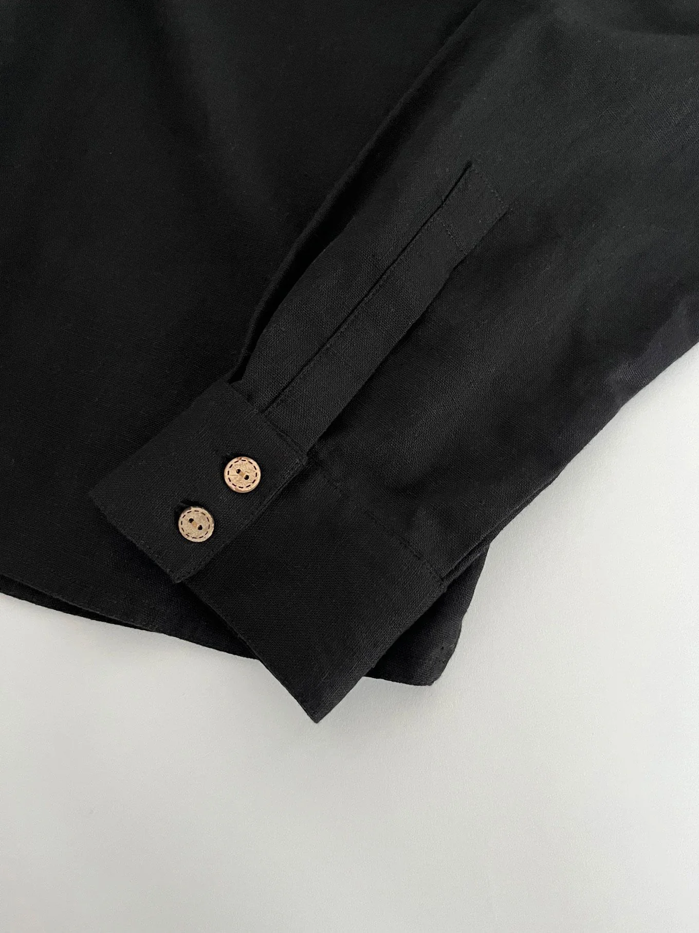 ELIJAH - Organic Linen Cotton Shirt - Black - Image 3