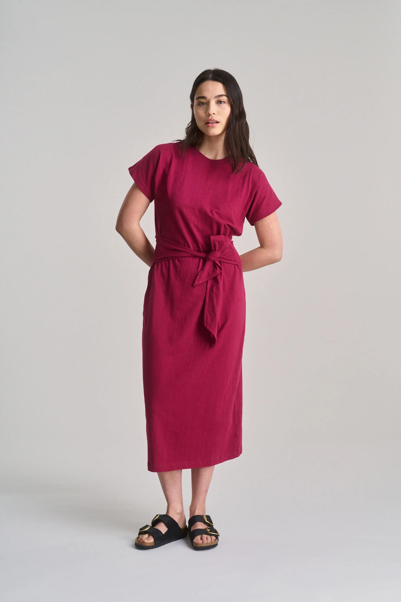 FONDA - Organic Cotton Jersey Dress - Berry