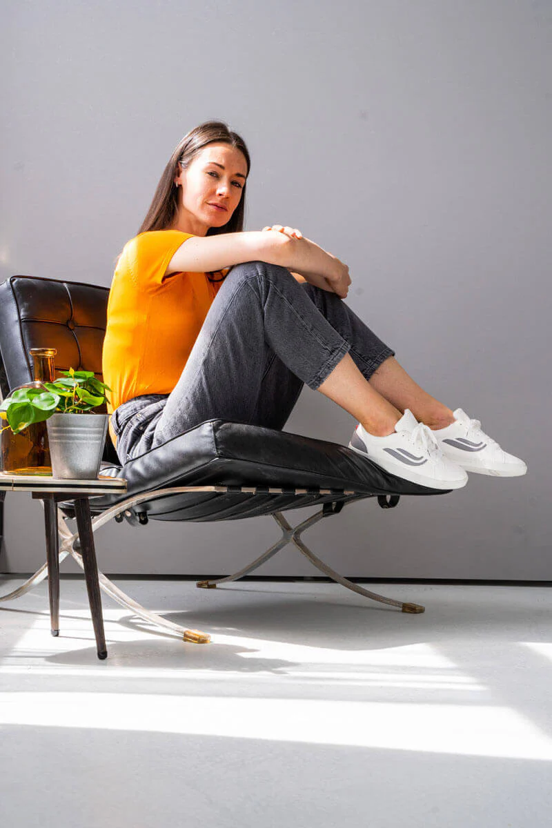 G-HELA Cornwaste Eco Trainer by GENESIS - White / Grey - Image 4