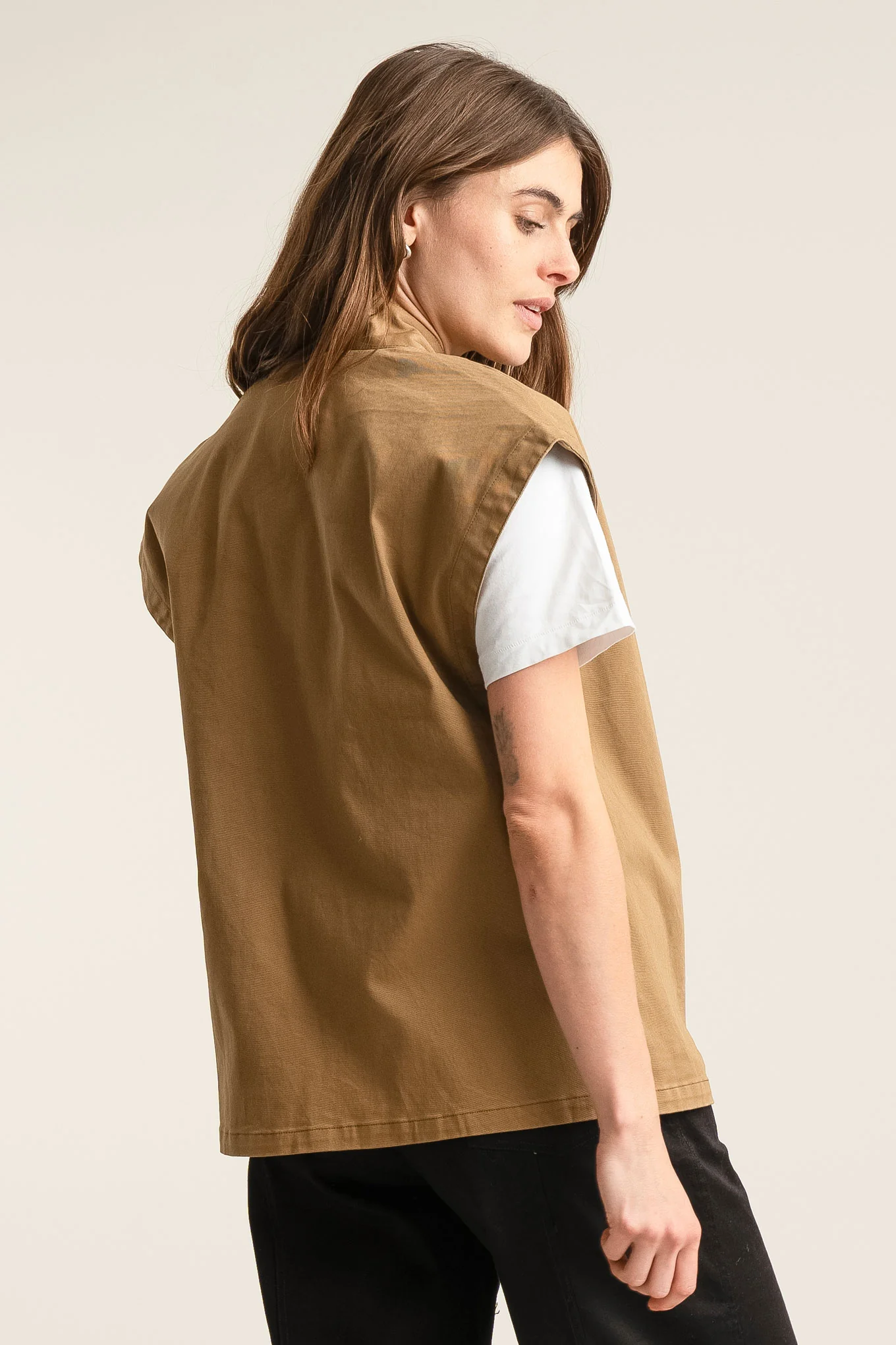 GEORGIE Organic Cotton Gilet - Olive - Image 3