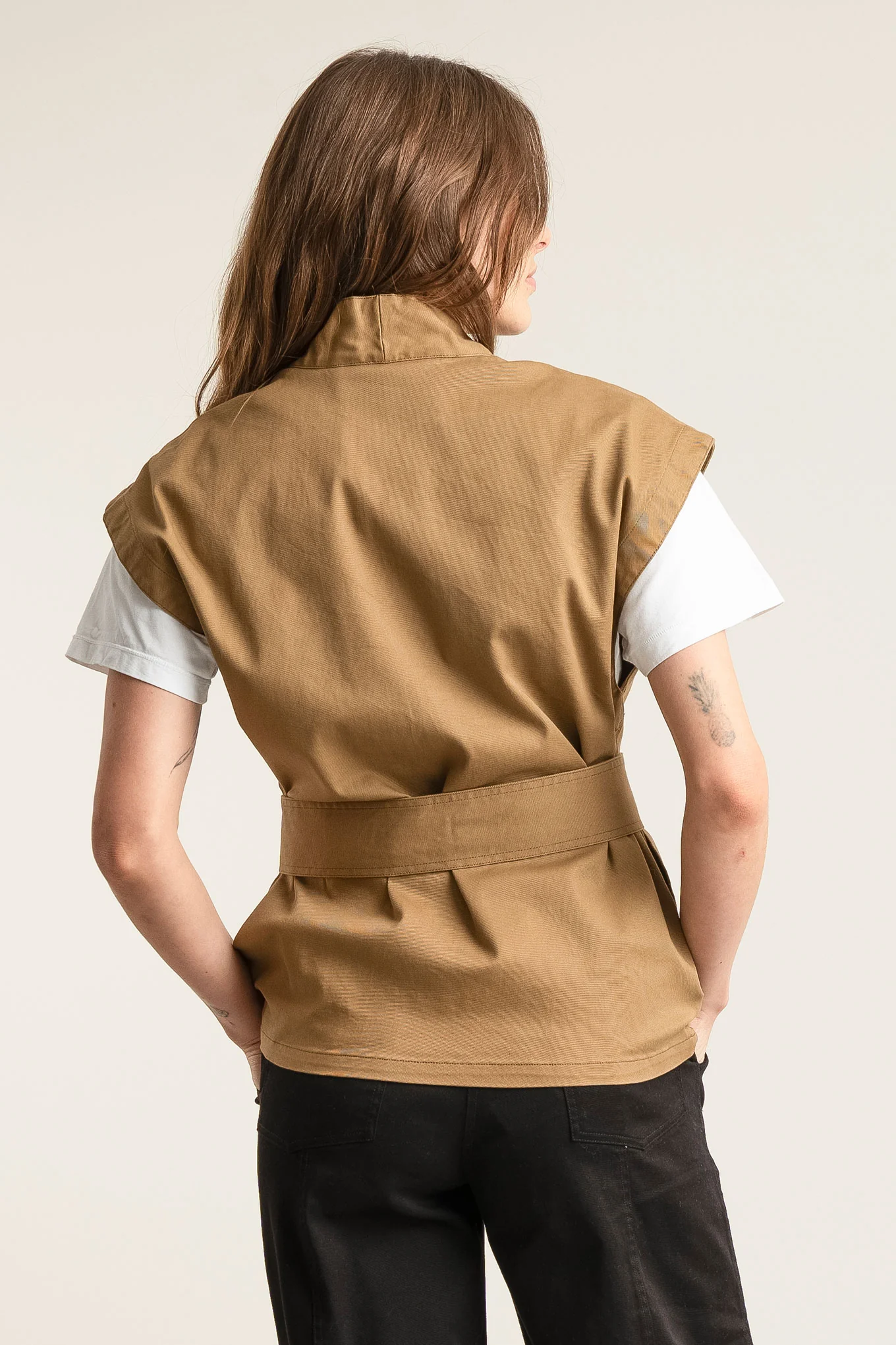 GEORGIE Organic Cotton Gilet - Olive - Image 4
