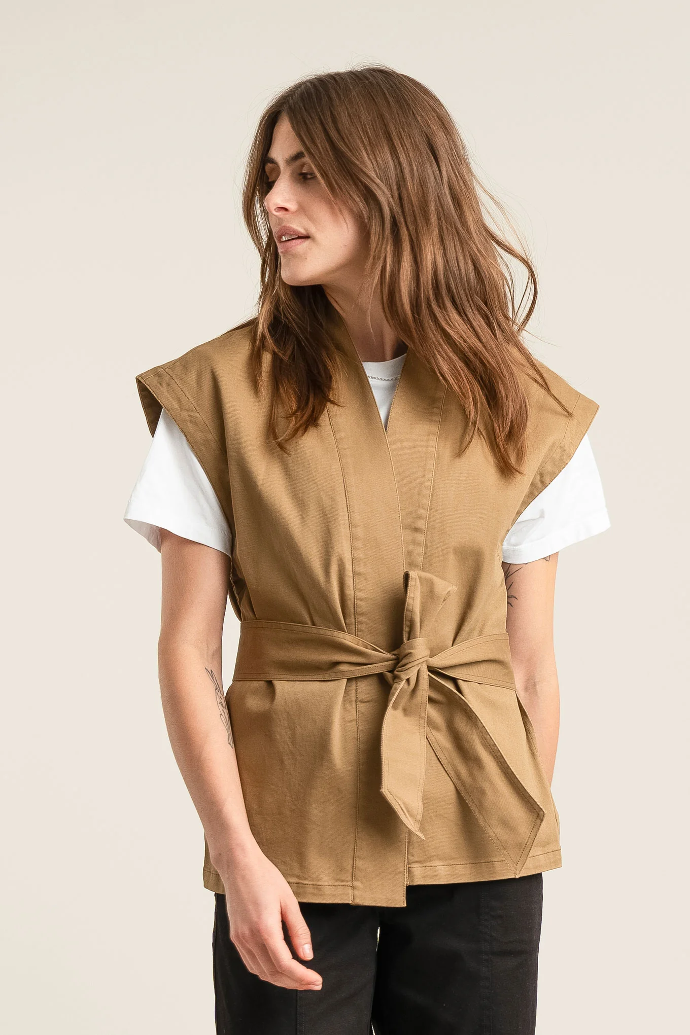 GEORGIE Organic Cotton Gilet - Olive - Image 5