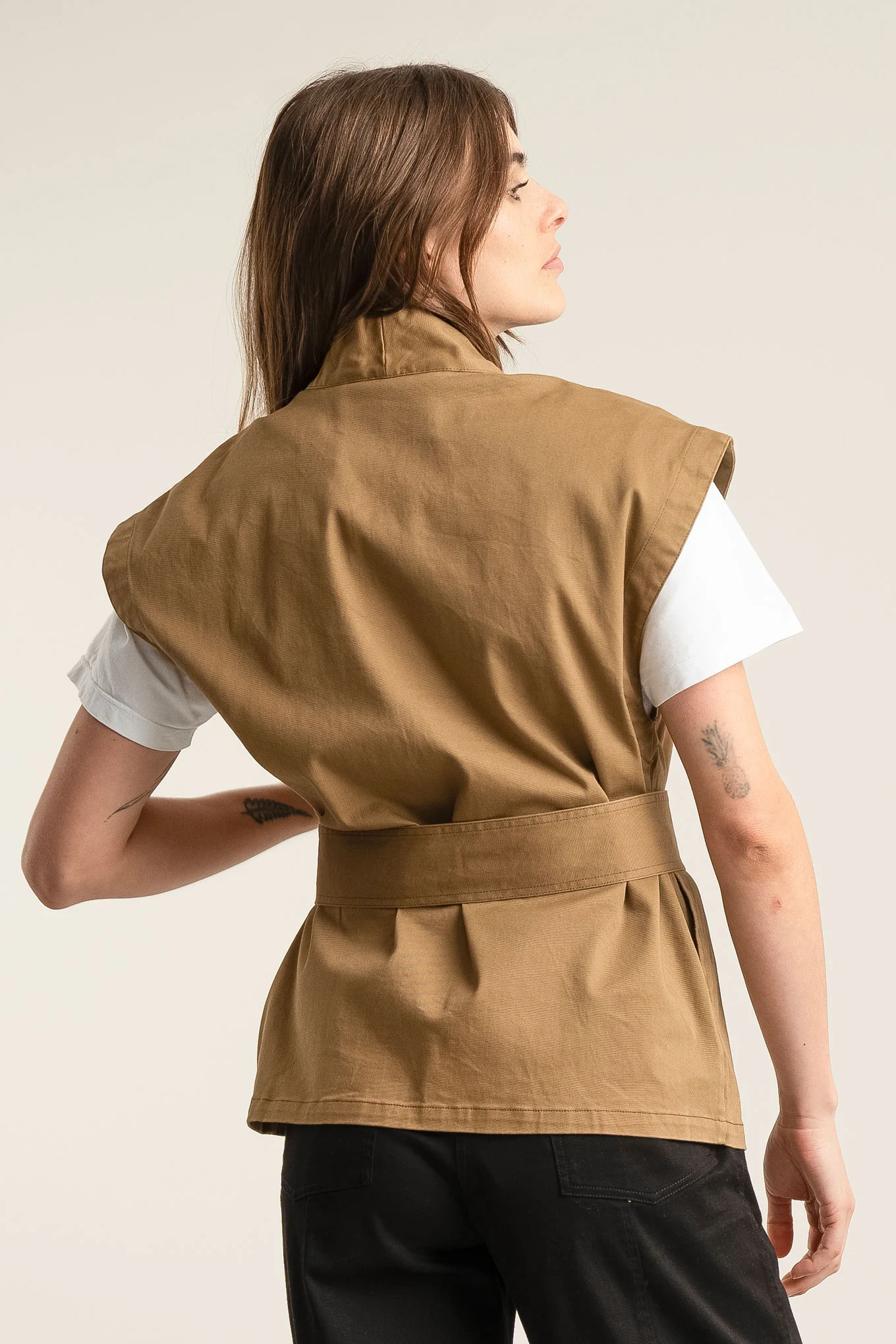 GEORGIE Organic Cotton Gilet - Olive - Image 6