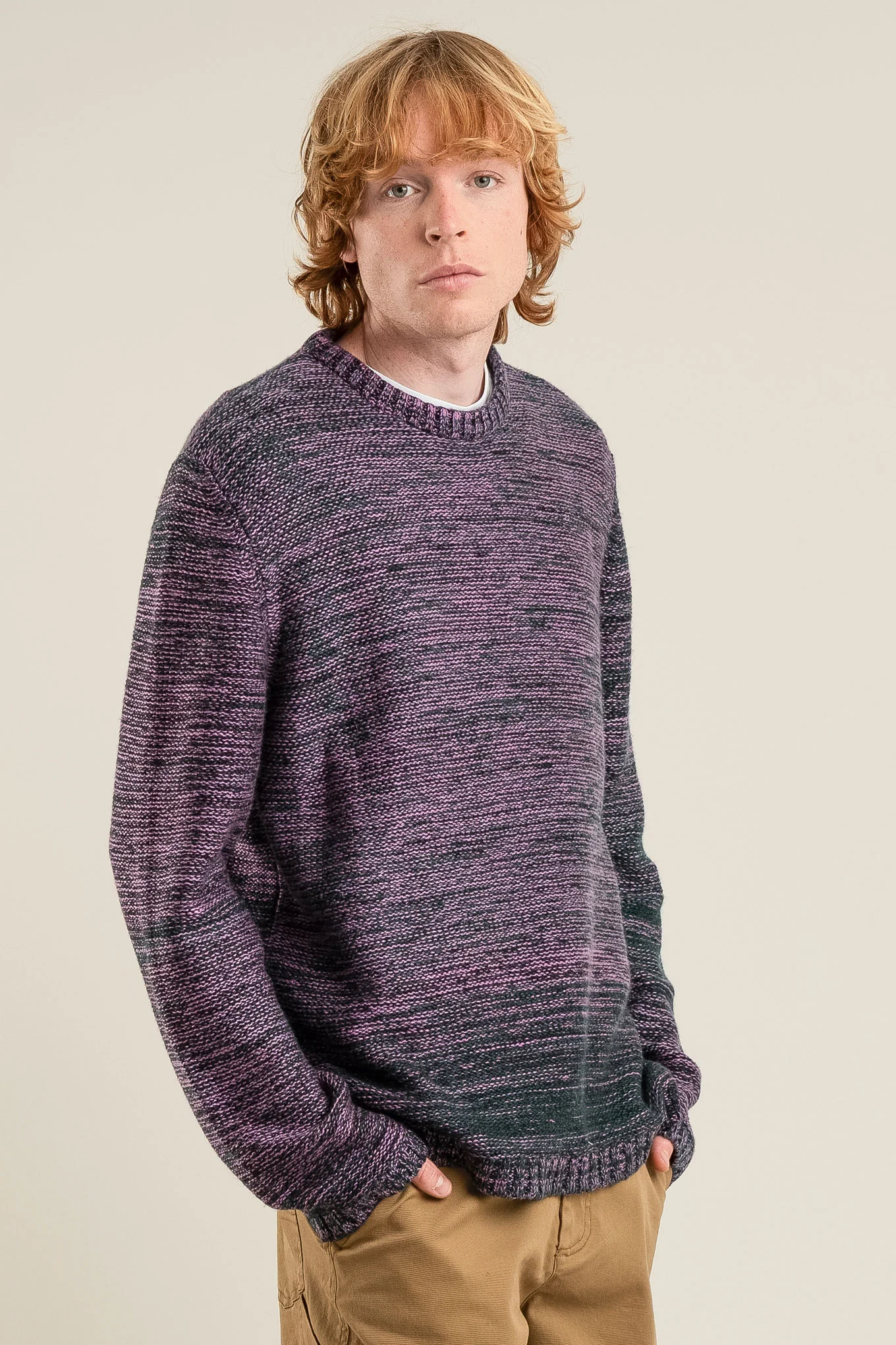 GLITCH - Merino Wool Jumper Fuschia