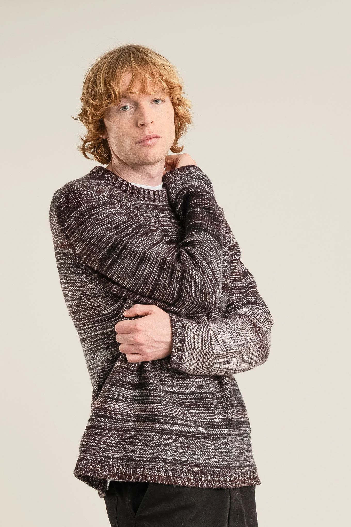 GLITCH - Merino Wool Jumper Brown - Image 2