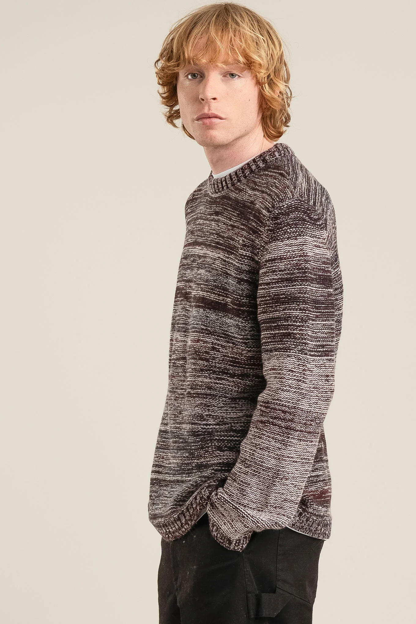 GLITCH - Merino Wool Jumper Brown - Image 3