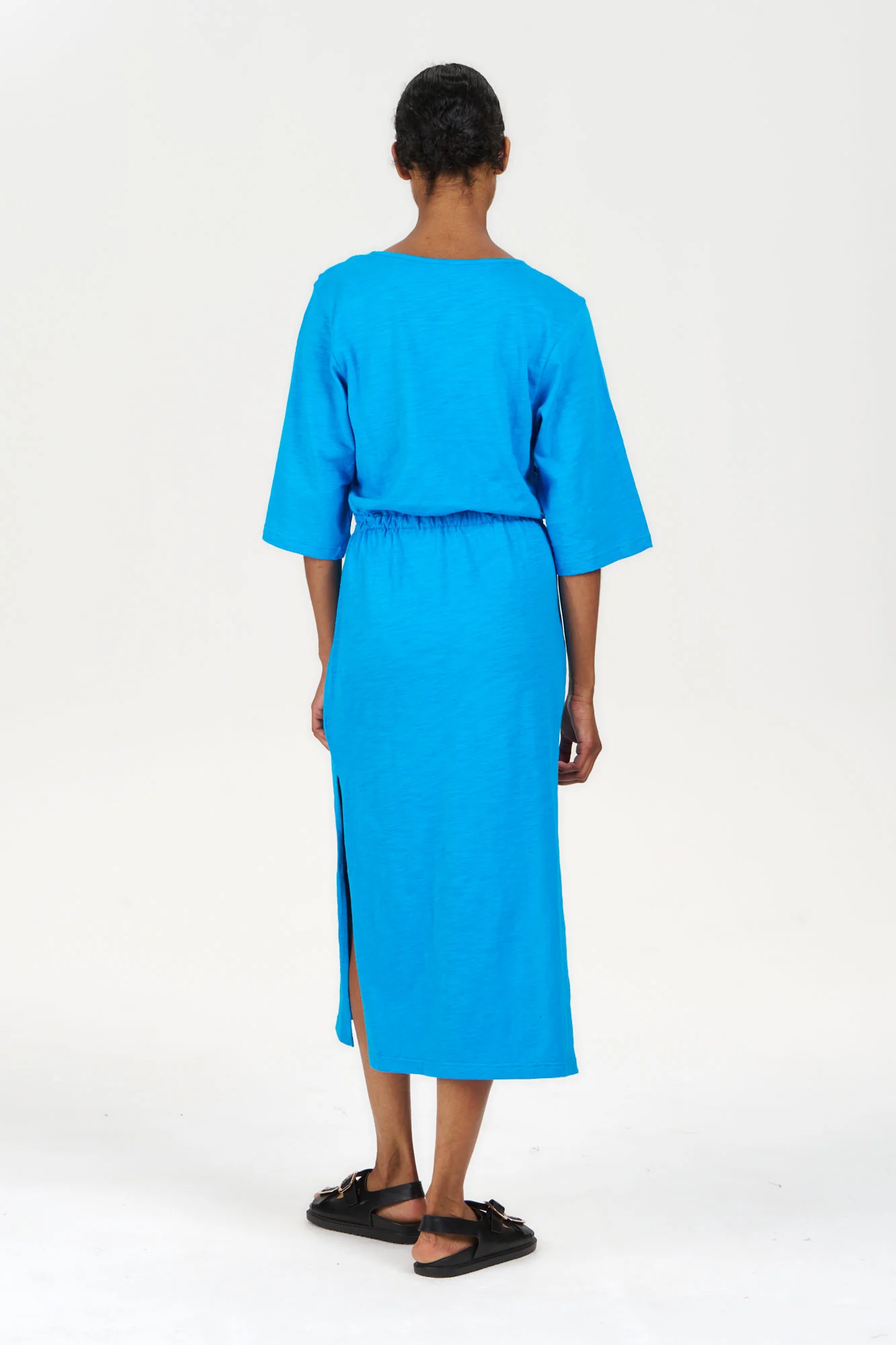 HALLIE Organic Cotton Dress - Cobalt - Image 3