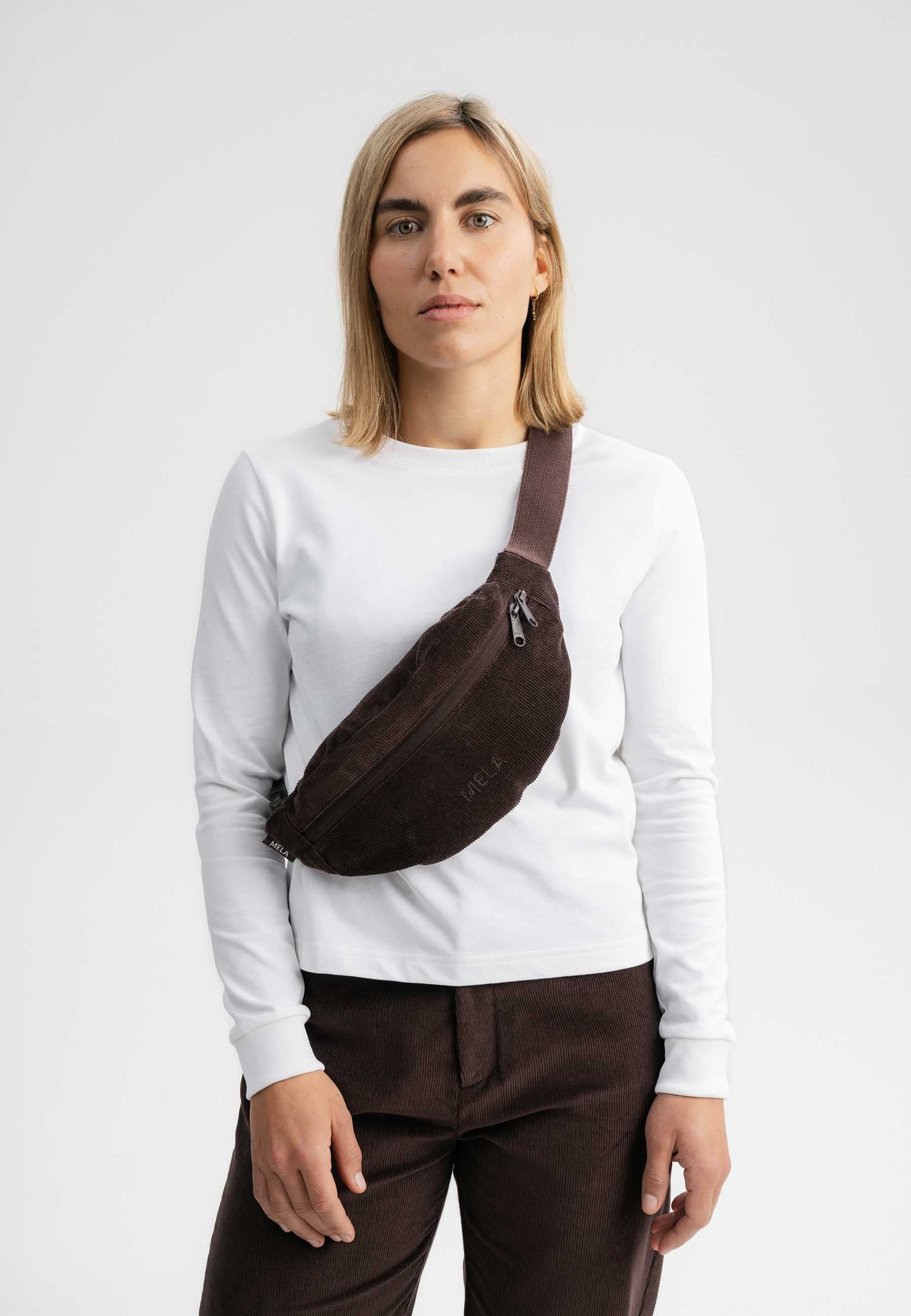 BHAVIN Corduroy Hip Bag by MELA - Walnut - Image 4