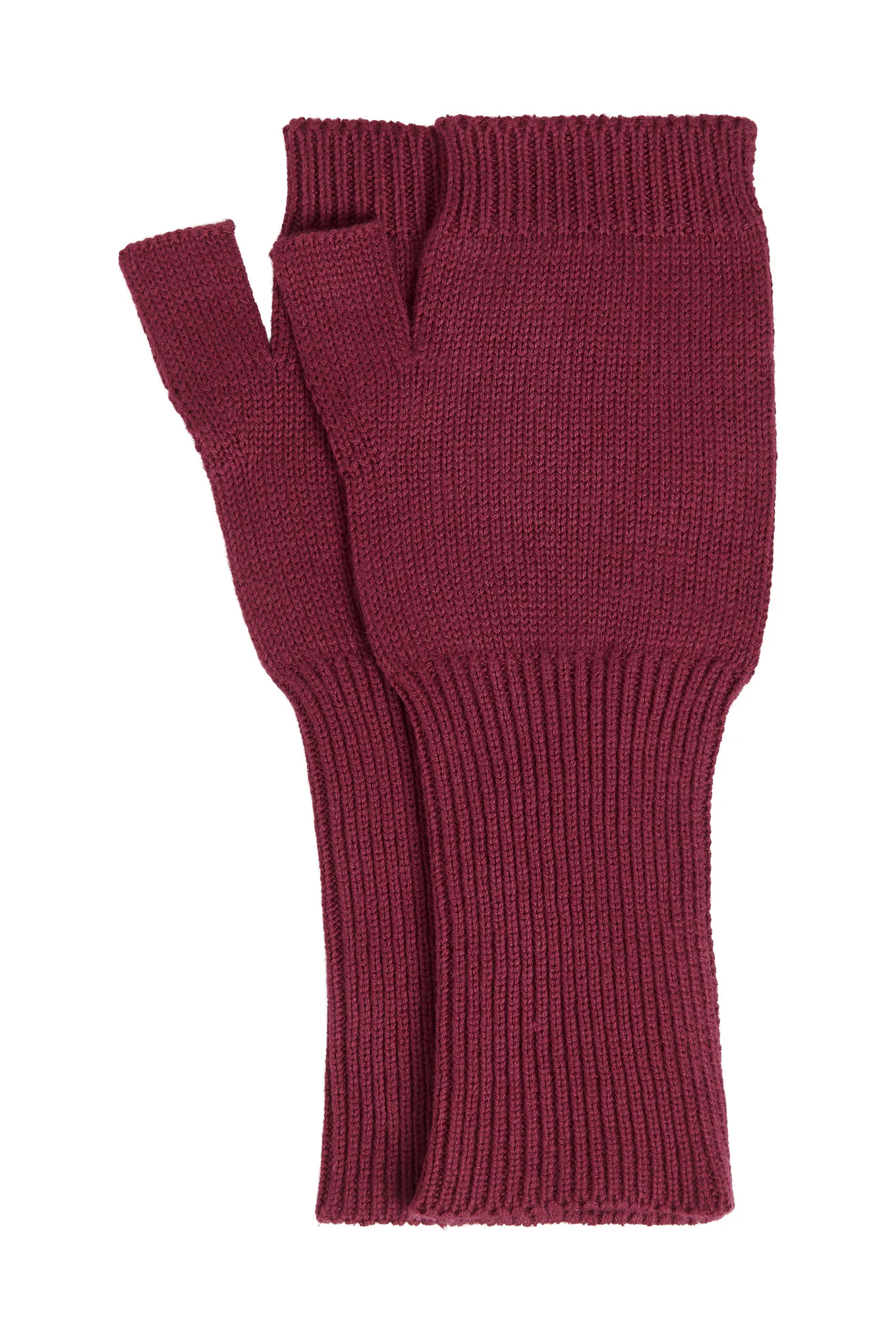 JAS - Organic Cotton Fingerless Gloves - Wine Red