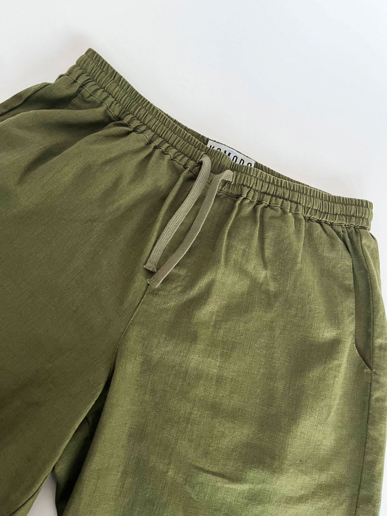 JERRY - Organic Linen Cotton Shorts - Khaki - Image 3