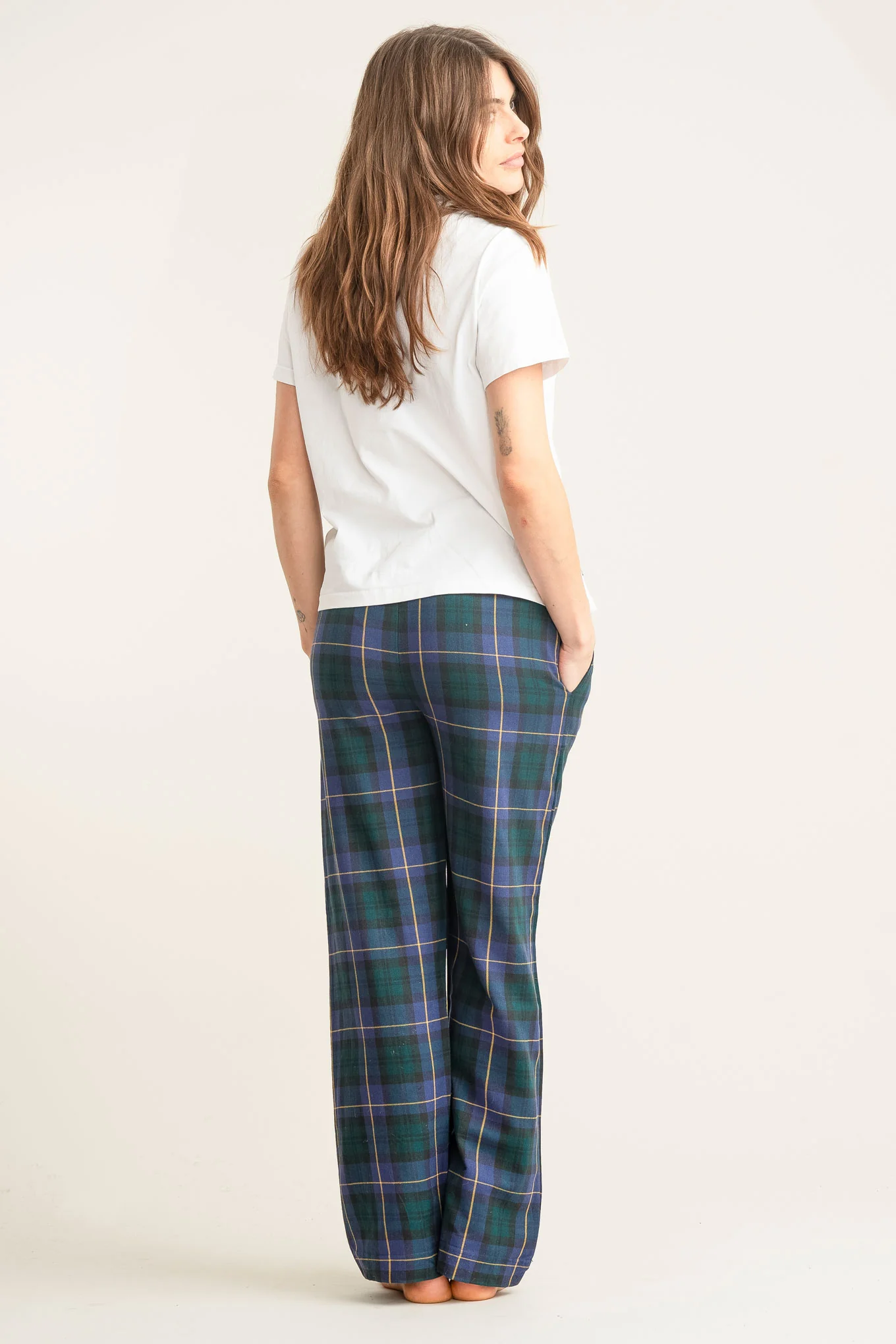 JIM JAM Womens Organic Cotton Pyjama Bottoms - Black Watch - Image 3