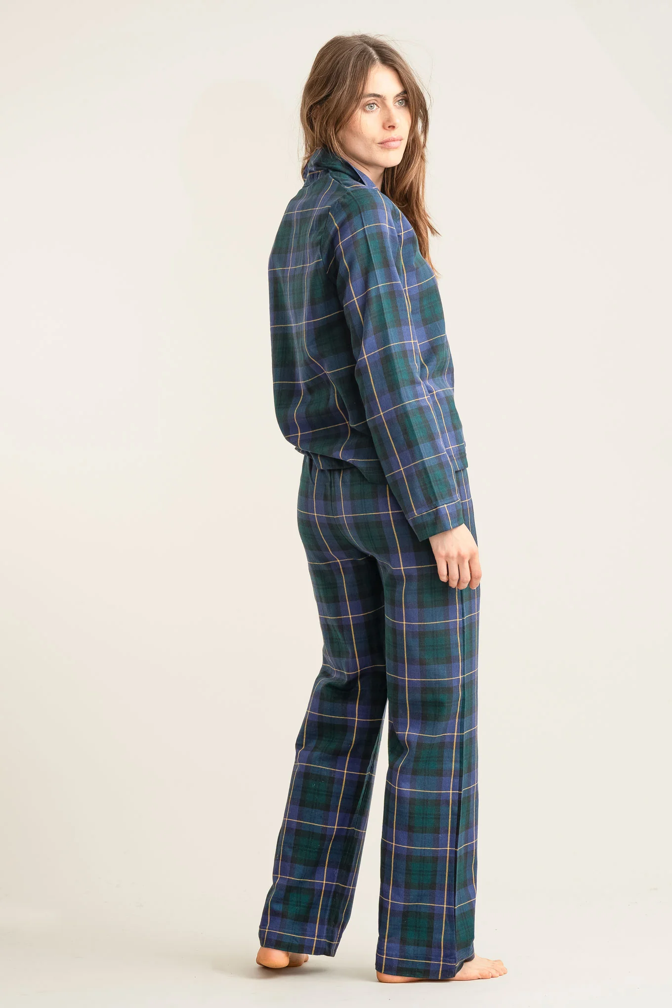JIM JAM Womens Organic Cotton Pyjama Set - Black Watch - Image 3
