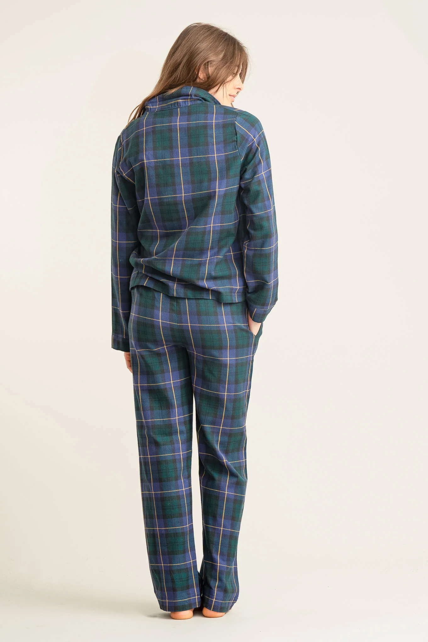 JIM JAM Womens Organic Cotton Pyjama Set - Black Watch - Image 4
