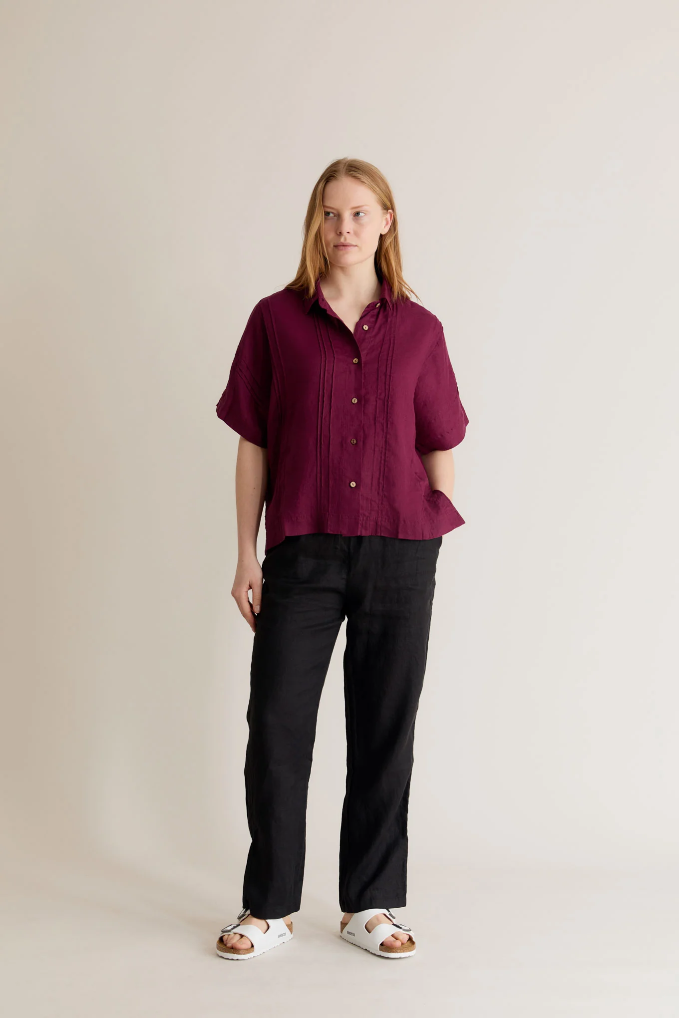 KIMONO - Linen Shirt Berry - Image 3