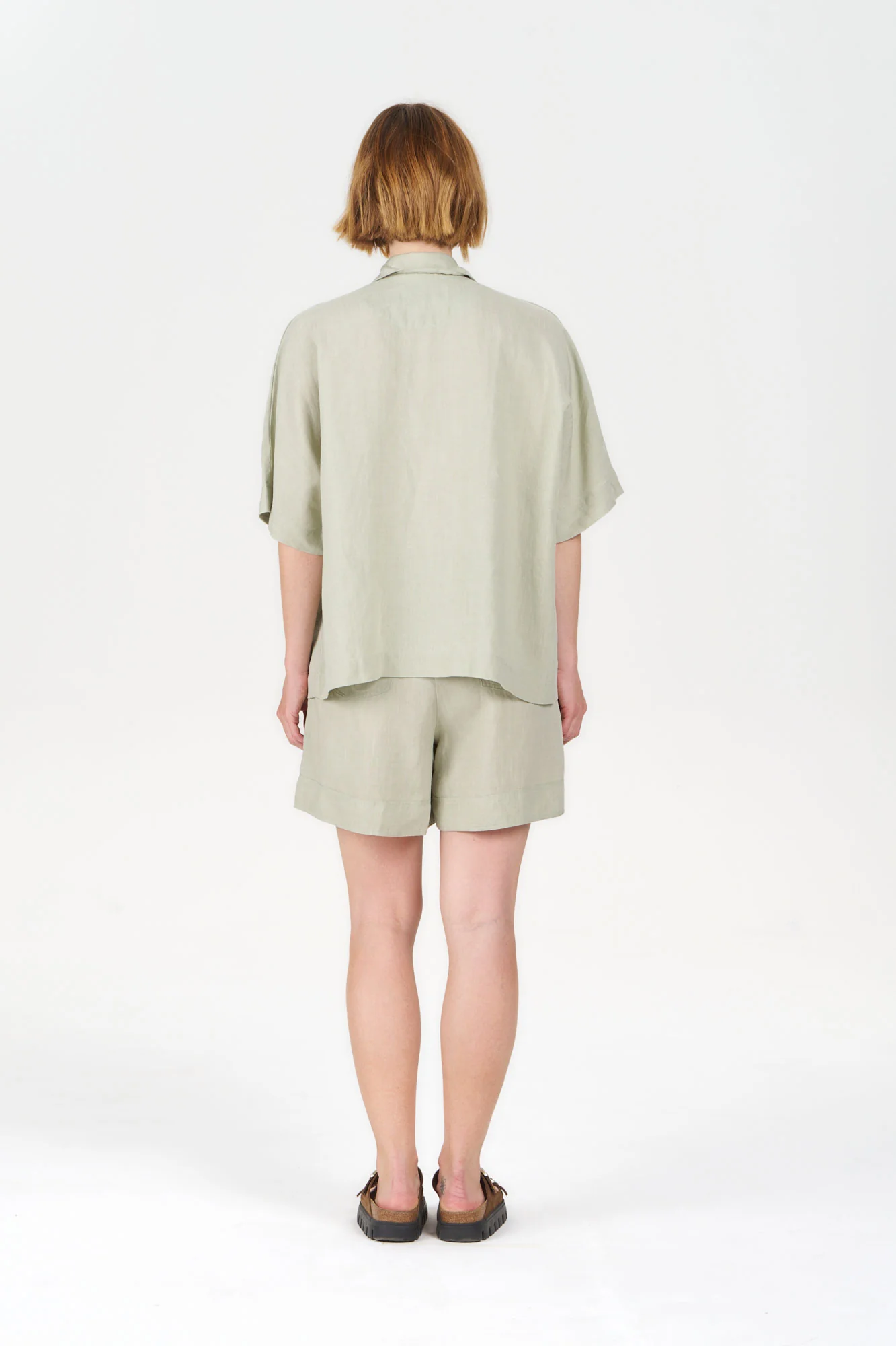 KIMONO Tencel Linen Shirt - Soft sage - Image 3
