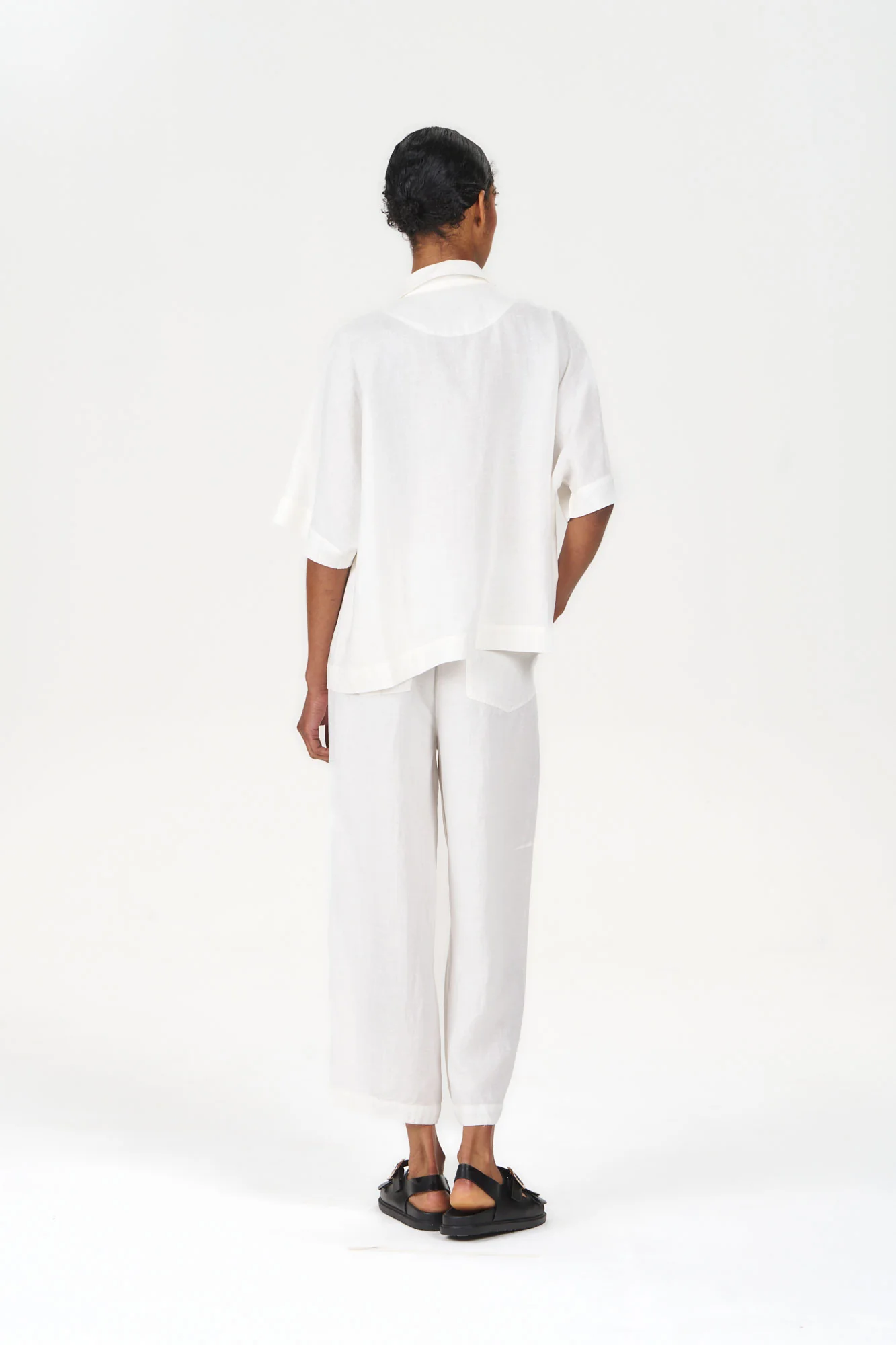 KIMONO Tencel Linen Shirt - White - Image 5