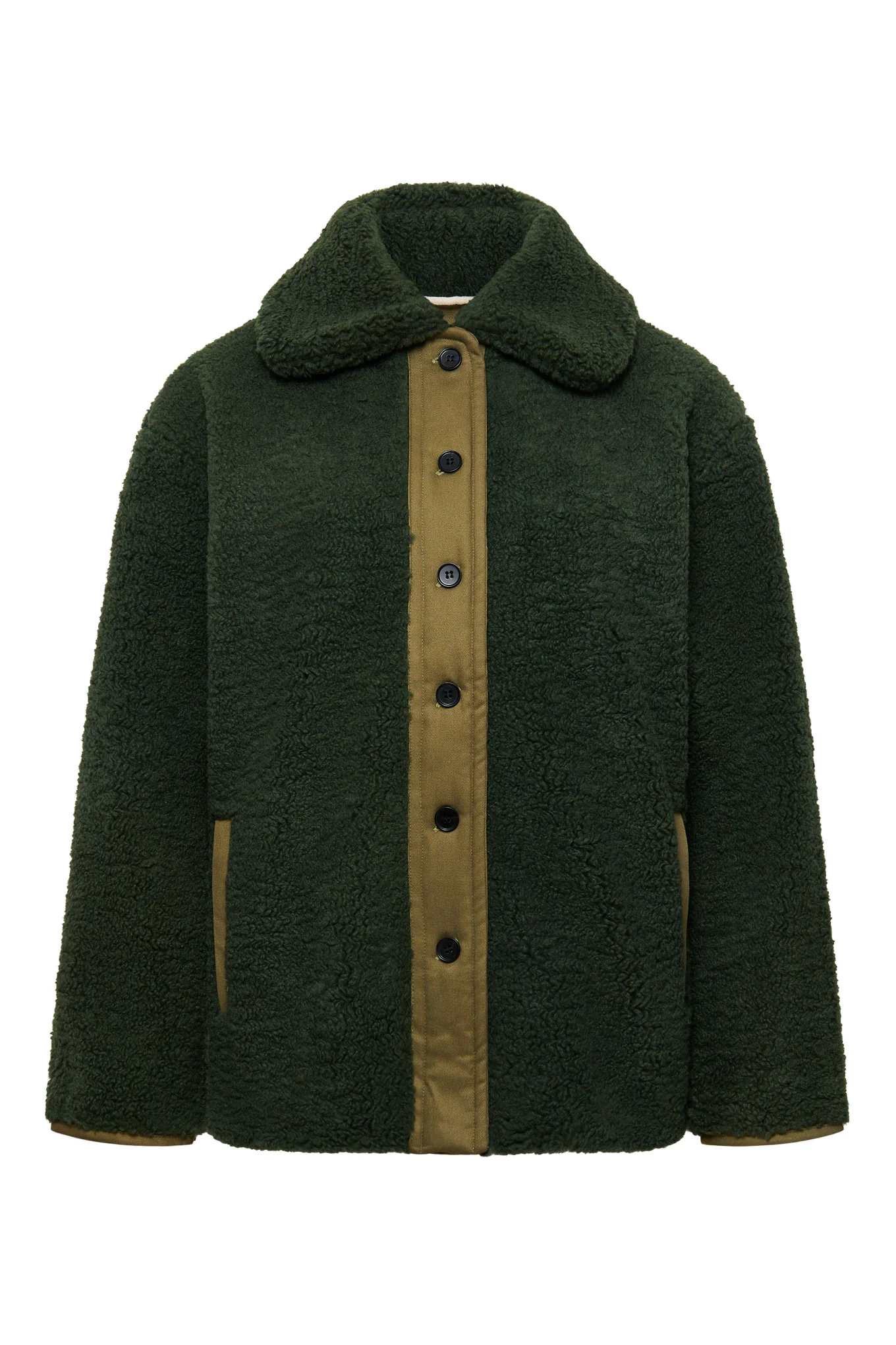 LEXI - Recycled PET Fleece Coat Ivy Green - Image 2