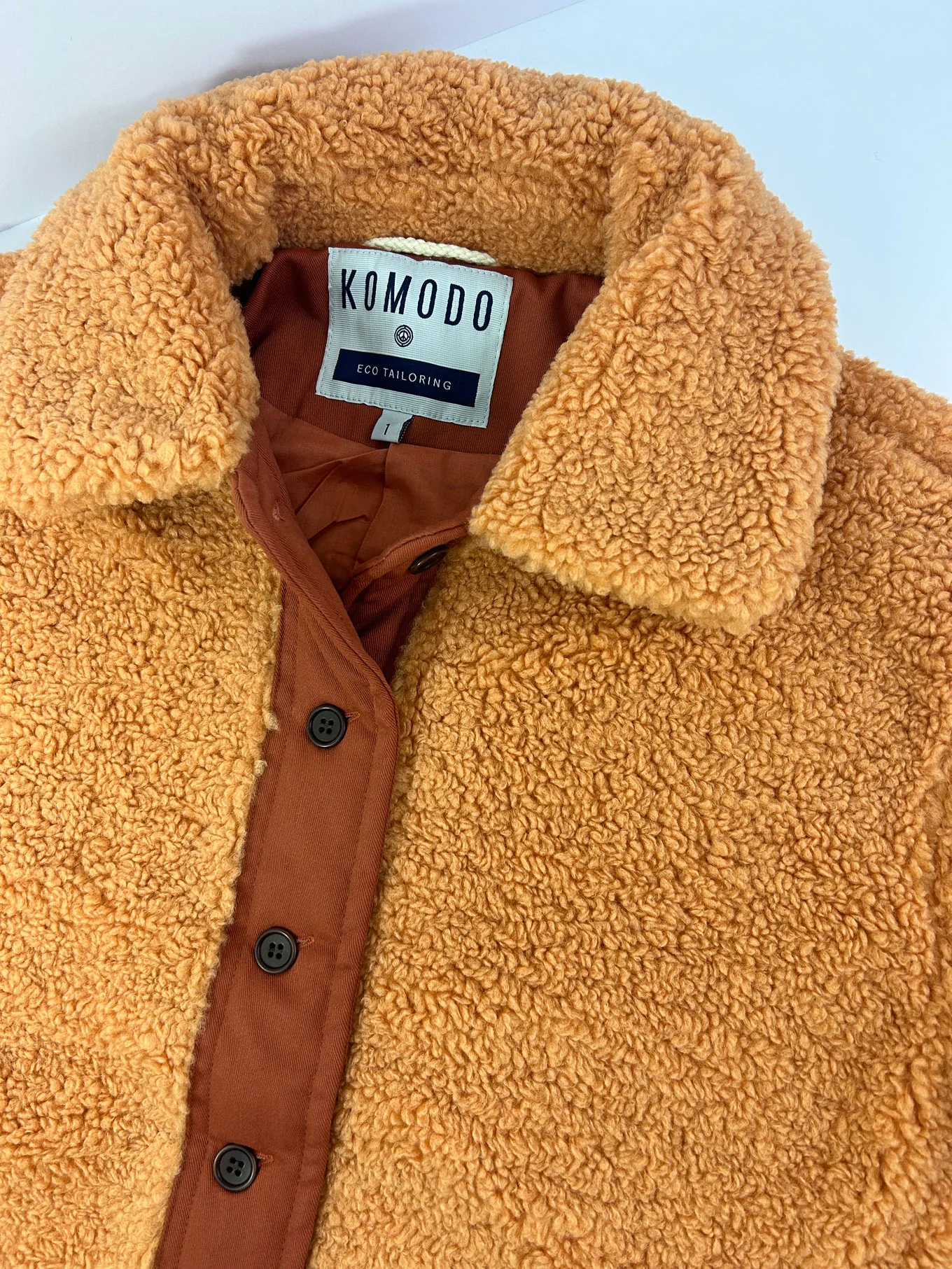 LEXI - Recycled PET Fleece Coat Soft Orange - Image 4