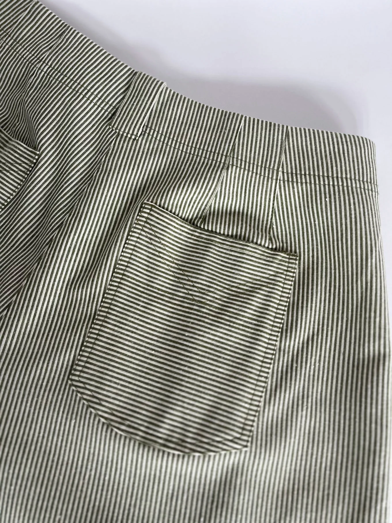LOLA - Organic Cotton Trousers - Green Stripe - Image 6