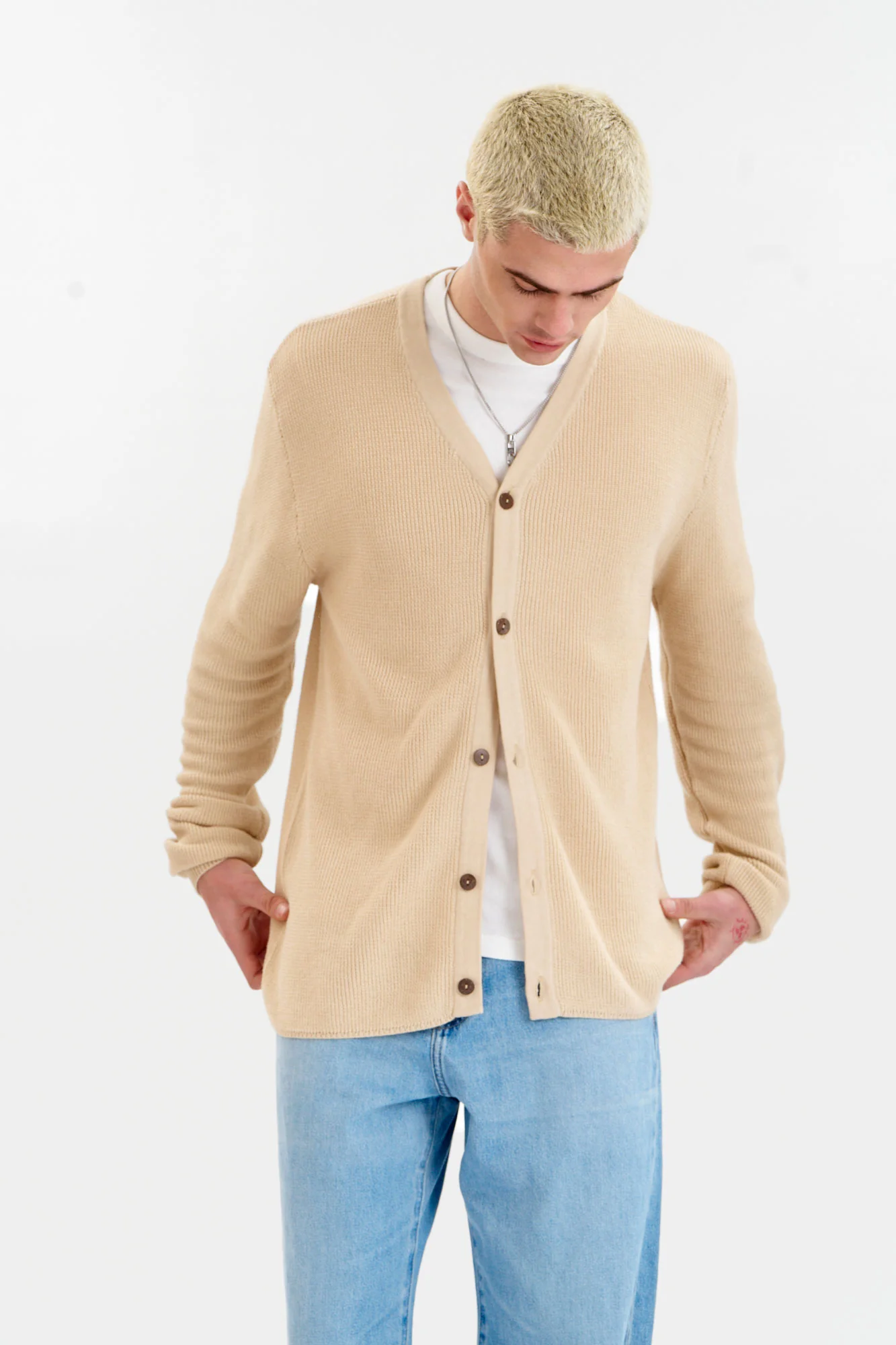 LUCAS Organic Cotton Cardigan - Cream - Image 2