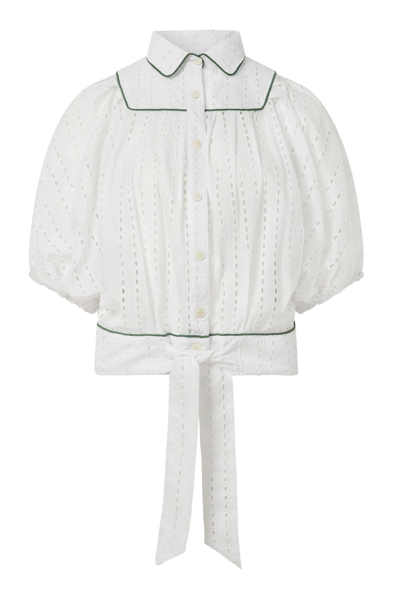 MAGIC - Organic Cotton Broderie Anglaise Blouse - White - Image 2