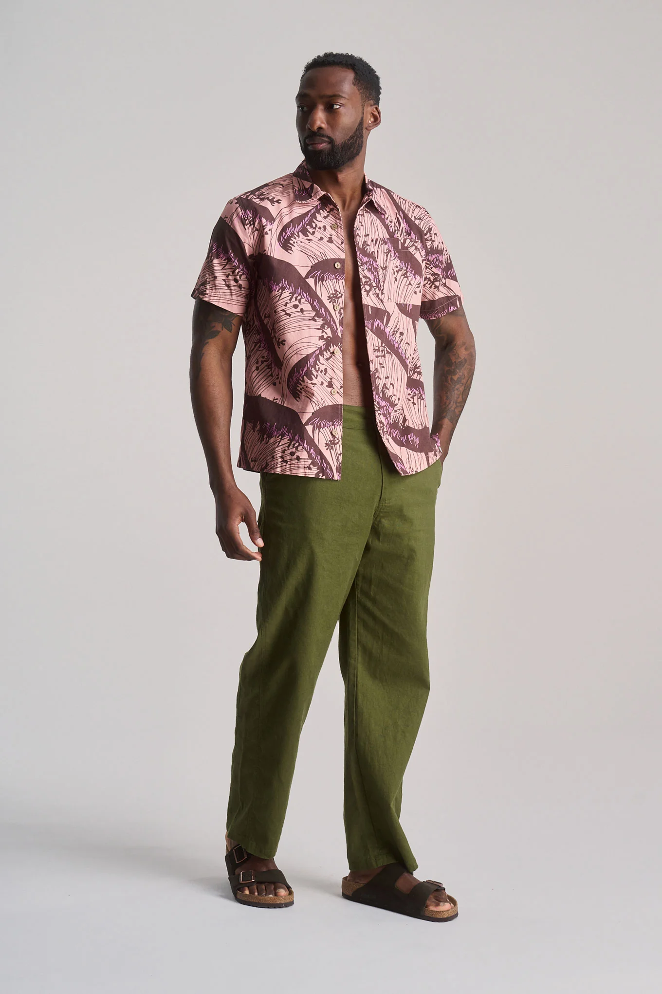 MAKULU - Organic Linen Cotton Trouser - Khaki - Image 3